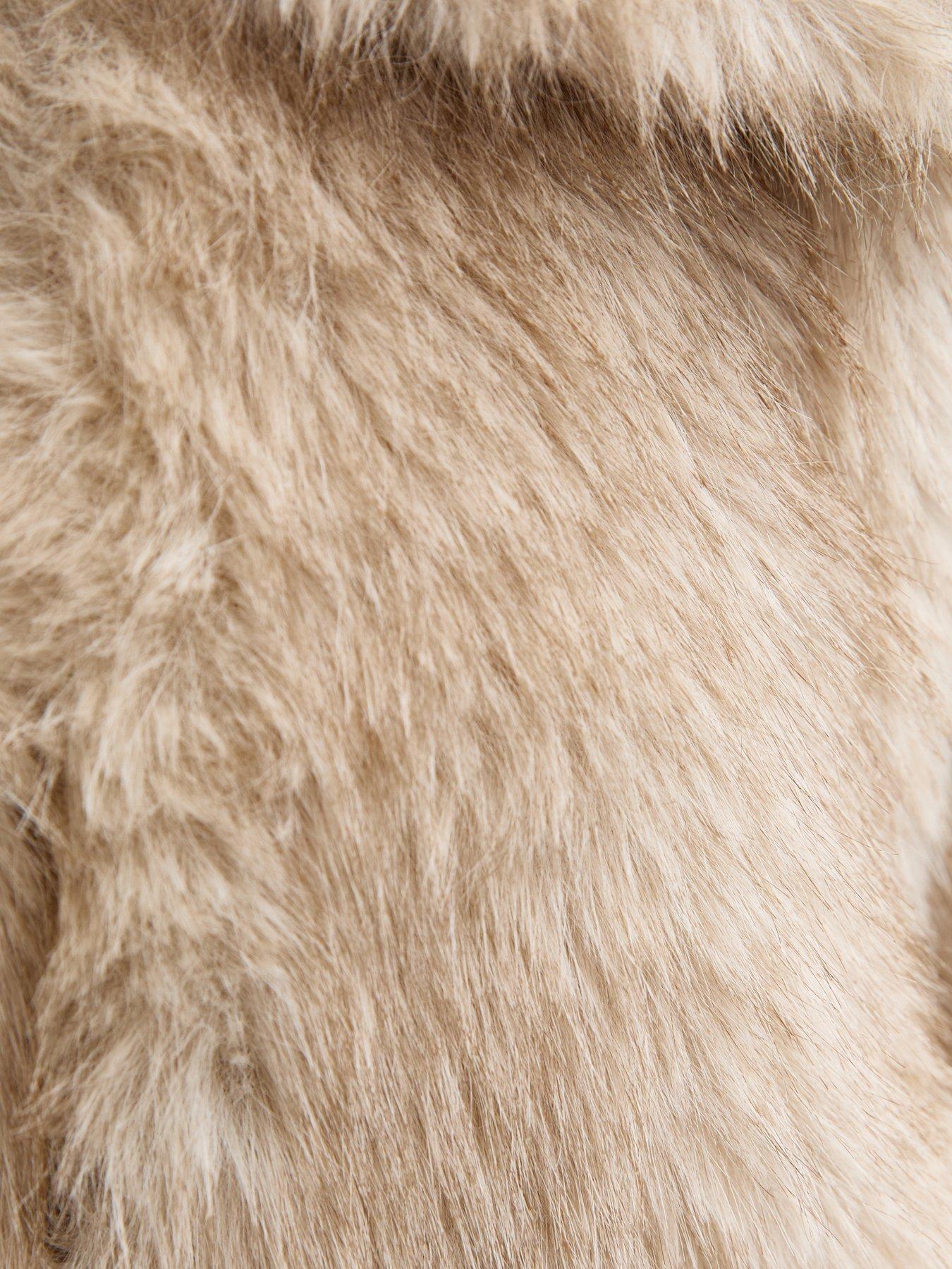  image of new-look-915-girls-cream-faux-fur-collared-jacket