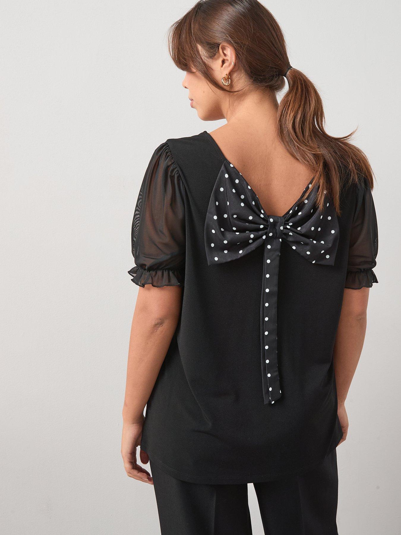 v-by-very-curve-spot-bow-back-short-sleeve-top-black