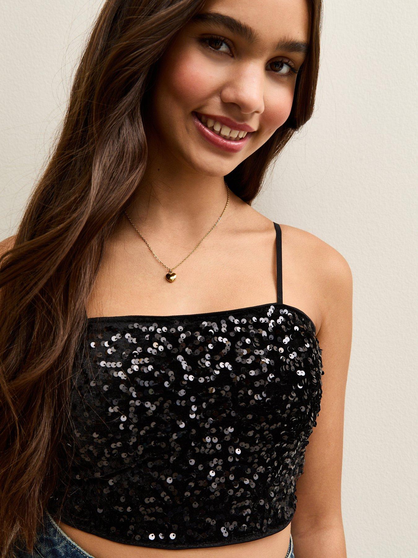  image of new-look-915-sequin-cami-black