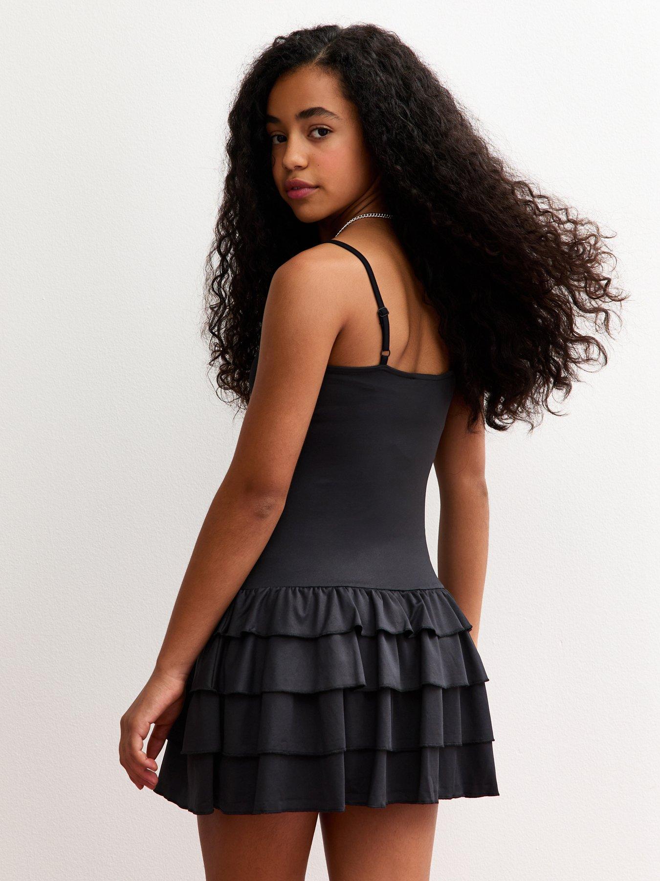 New Look 915 Girls Rara Skirt Strappy Cami Dress - Black | Littlewoods