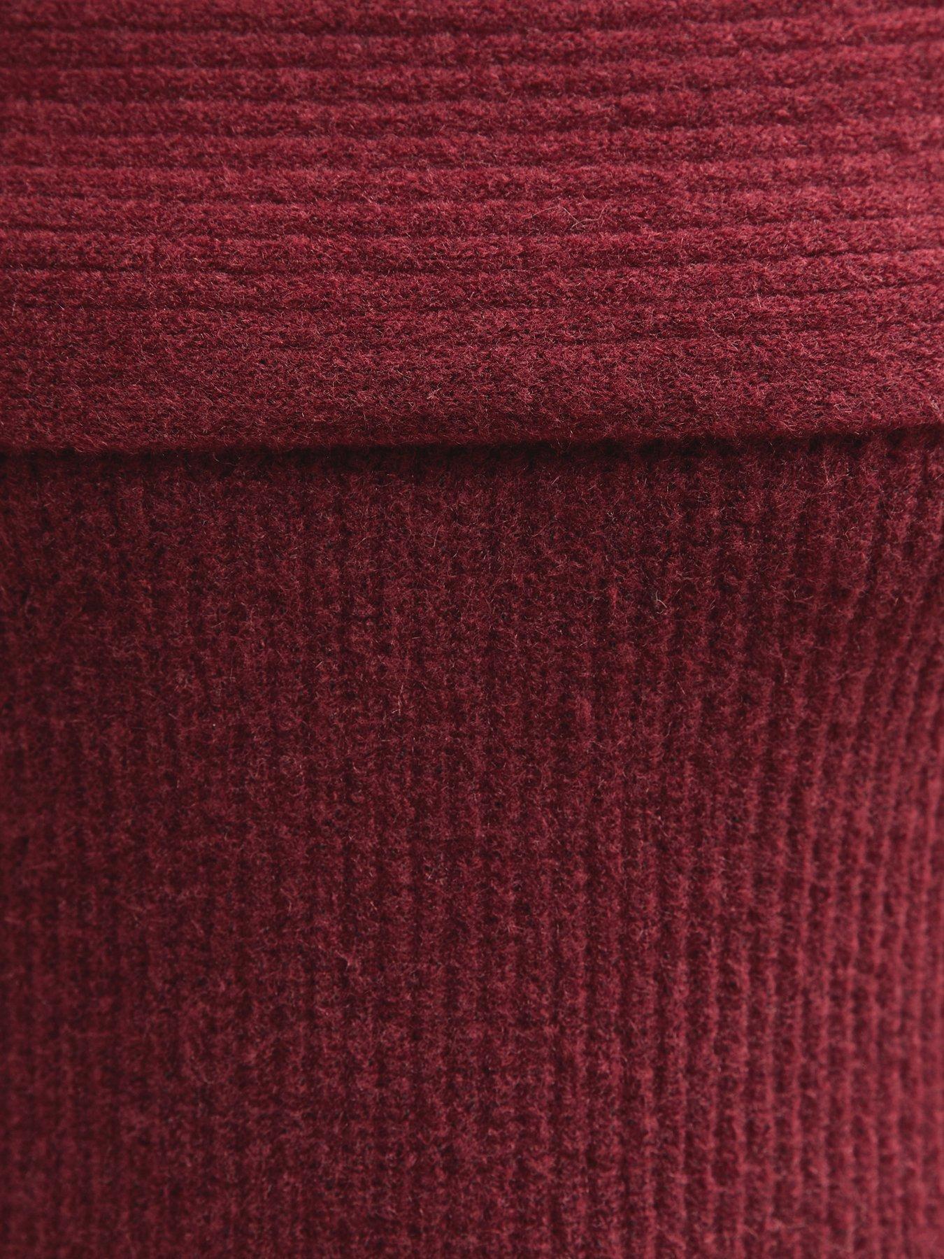  image of new-look-915-girls-off-the-shoulder-rib-jumper-dark-burgundy