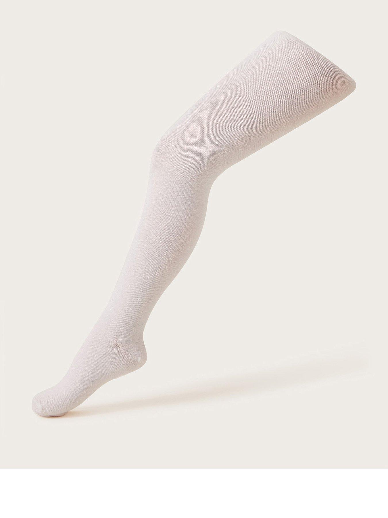 undefined Girls Frosted Tights - Light Cream