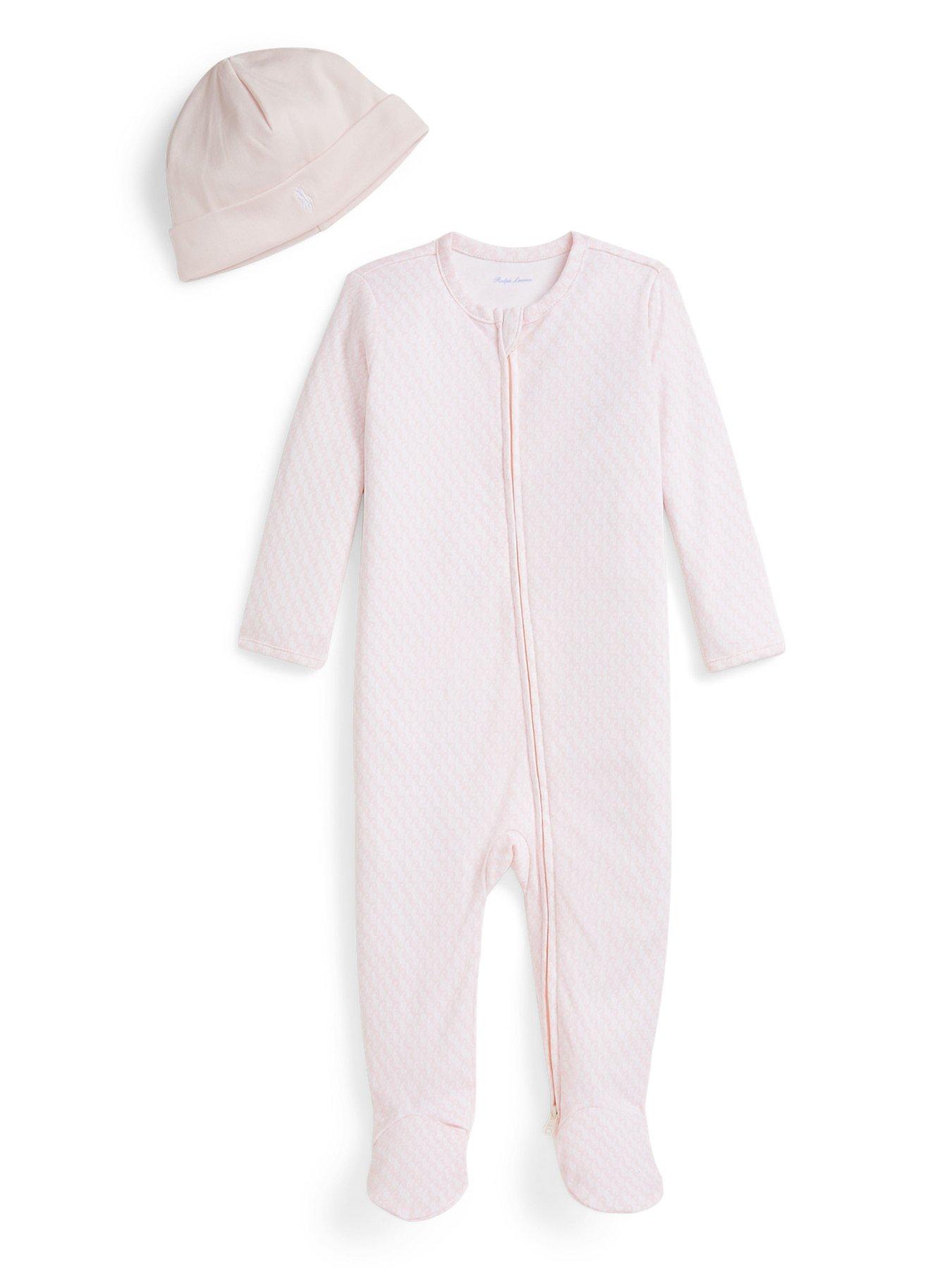 undefined Baby Girls Gift Boxed Sleepsuit And Hat Set - Pink