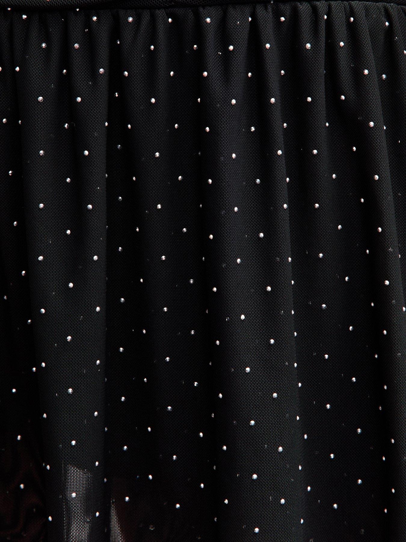  image of new-look-915-girls-black-diamante-embellished-skort