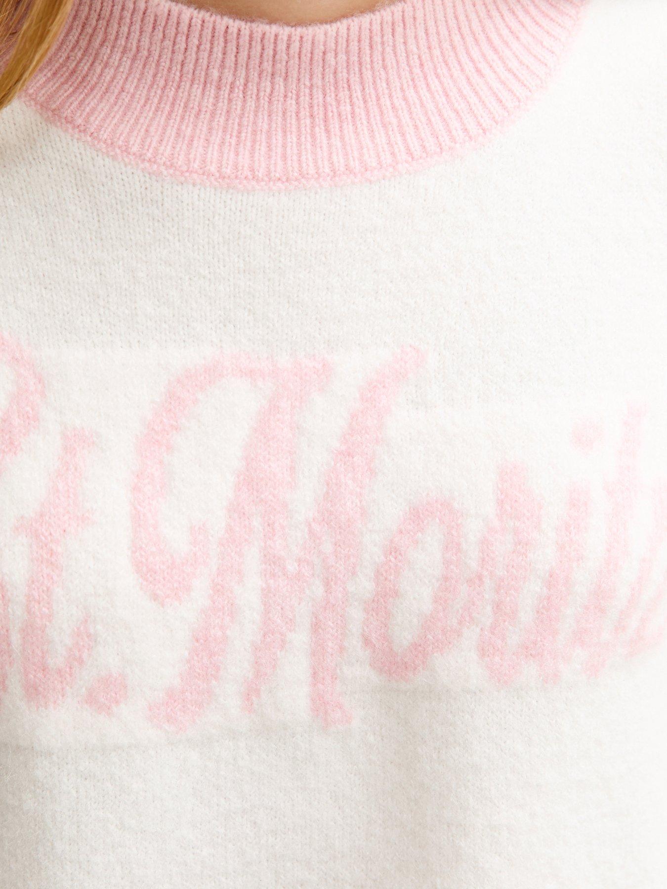  image of new-look-915-girls-st-moritz-logo-jumper-off-white