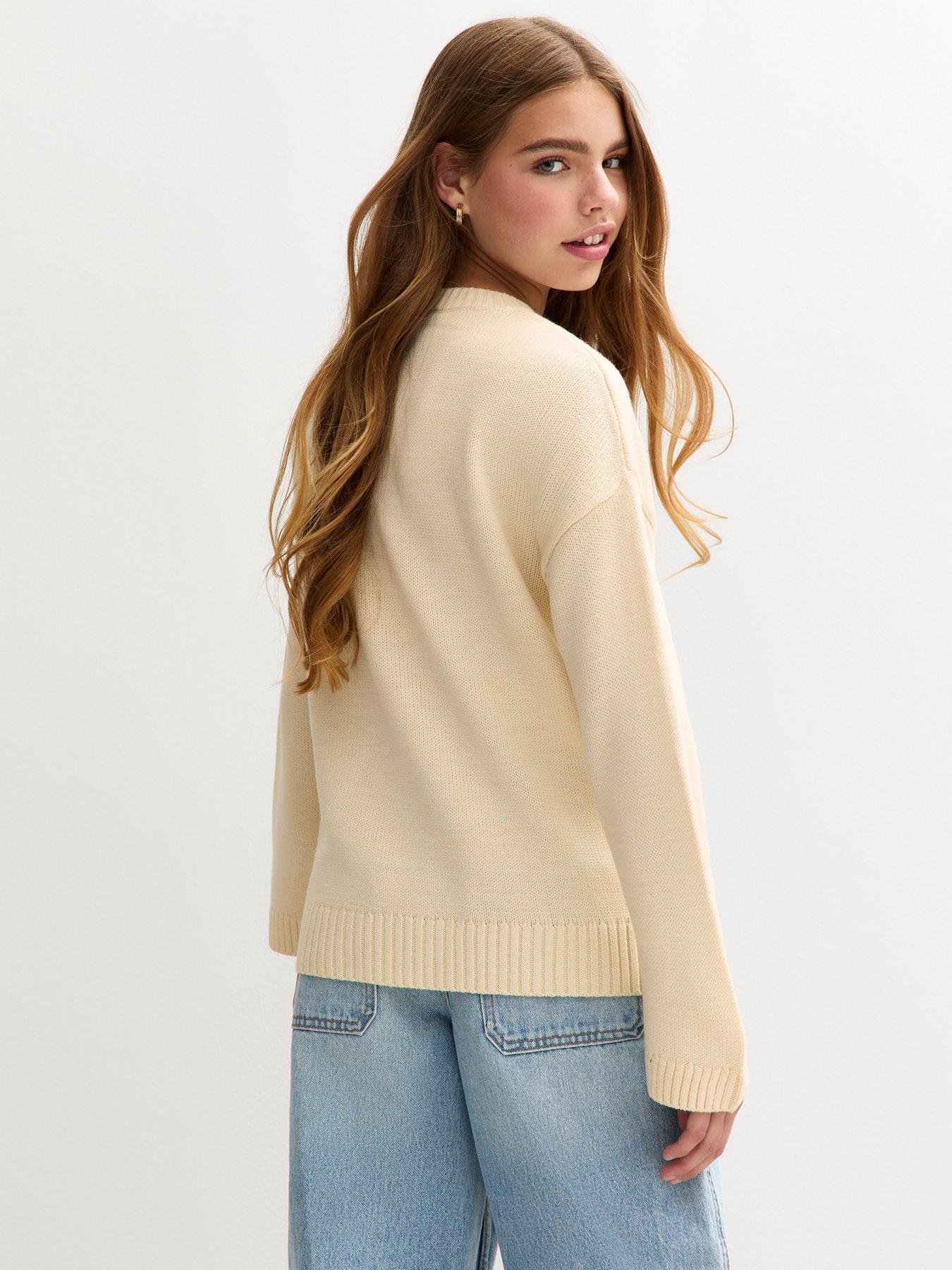 Image 2 of 6 of New Look 915 Girls American Bear Jumper - Cream