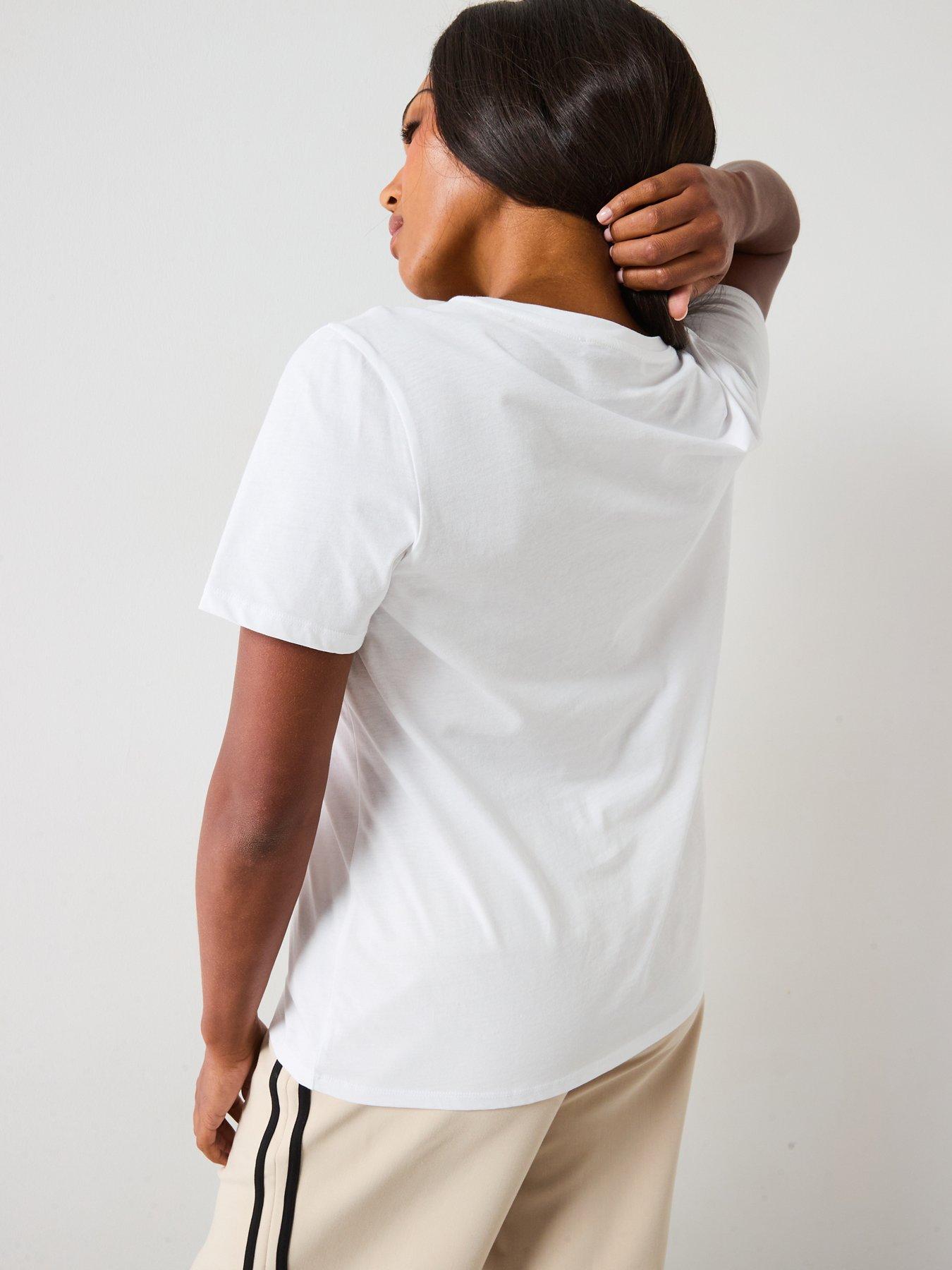 Image 2 of 6 of V by Very Curve Floral Embroidered T-Shirt - White