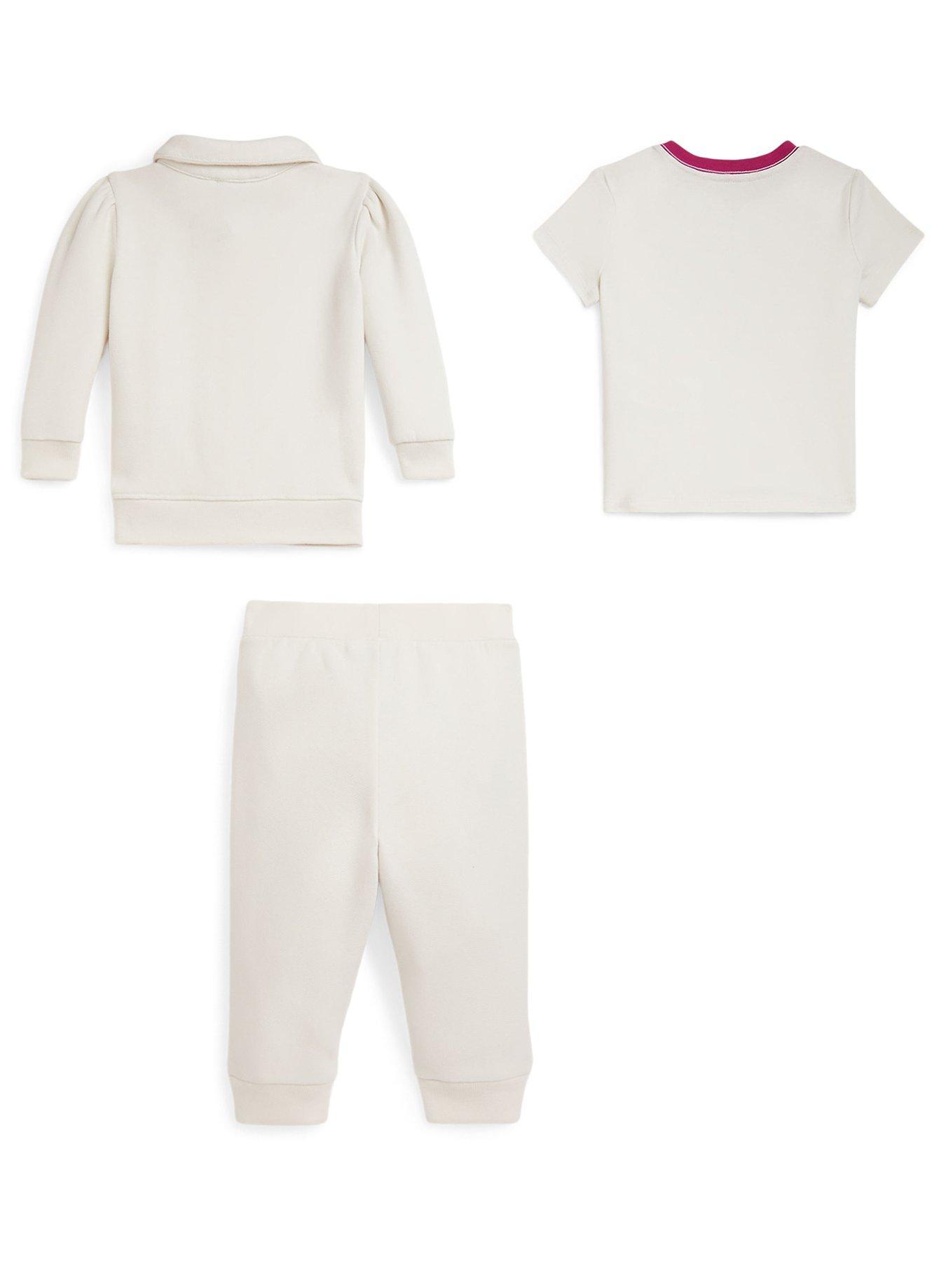 Image 2 of 2 of Polo Ralph Lauren Baby Girls 3 Piece Outfit Set - Multi