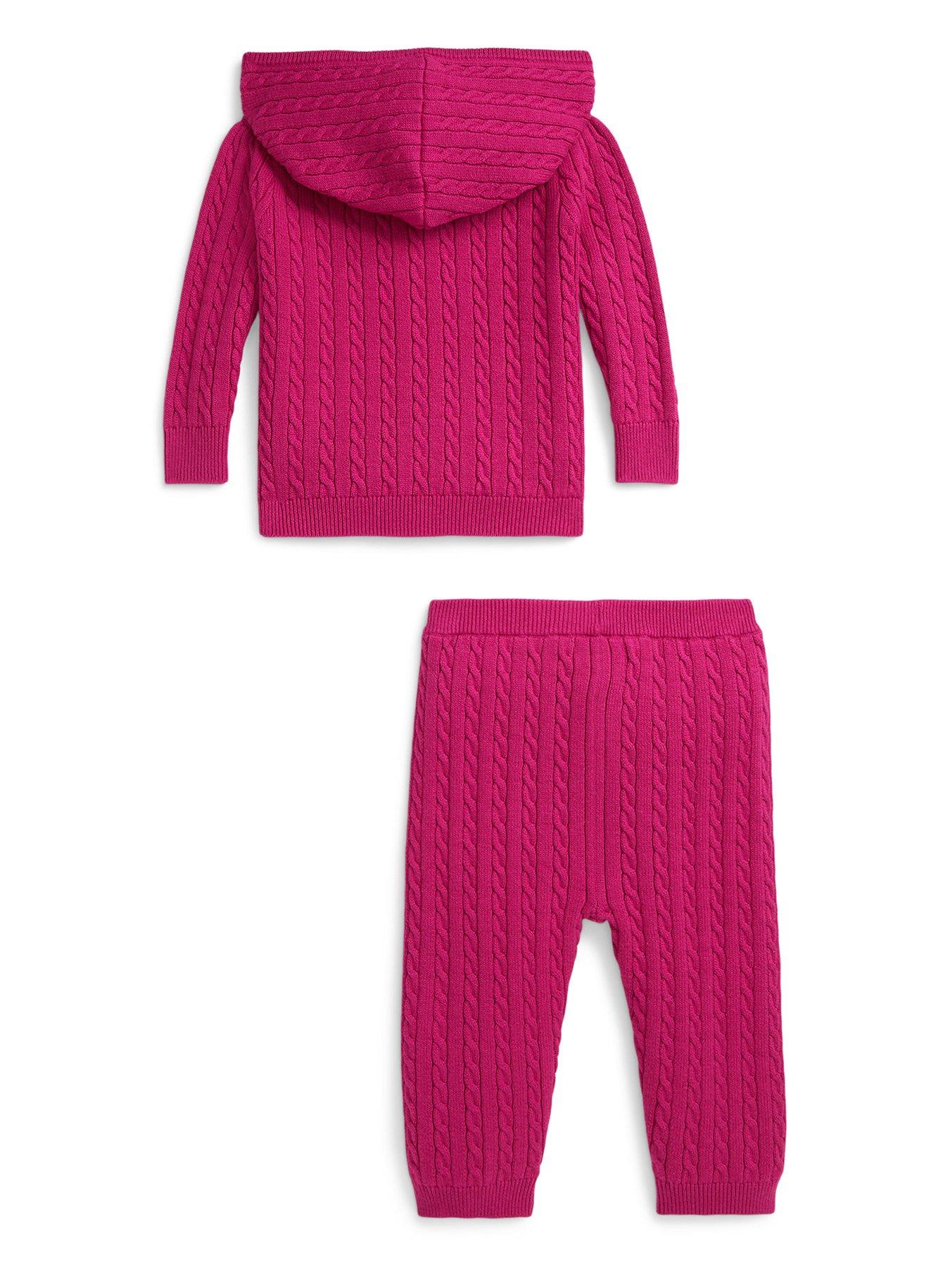  image of polo-ralph-lauren-baby-girls-hoodie-and-jog-pant-set-dark-pink