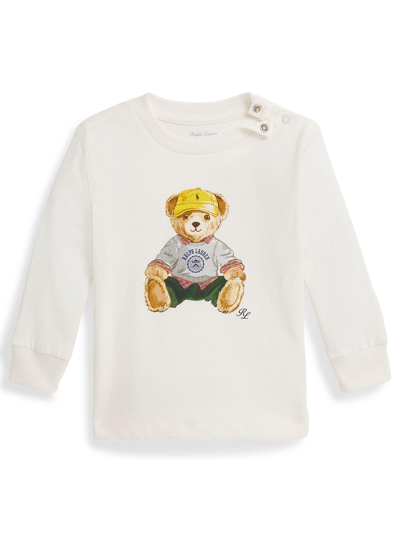 undefined Baby Boys Long Sleeve Bear T-Shirt - Off White