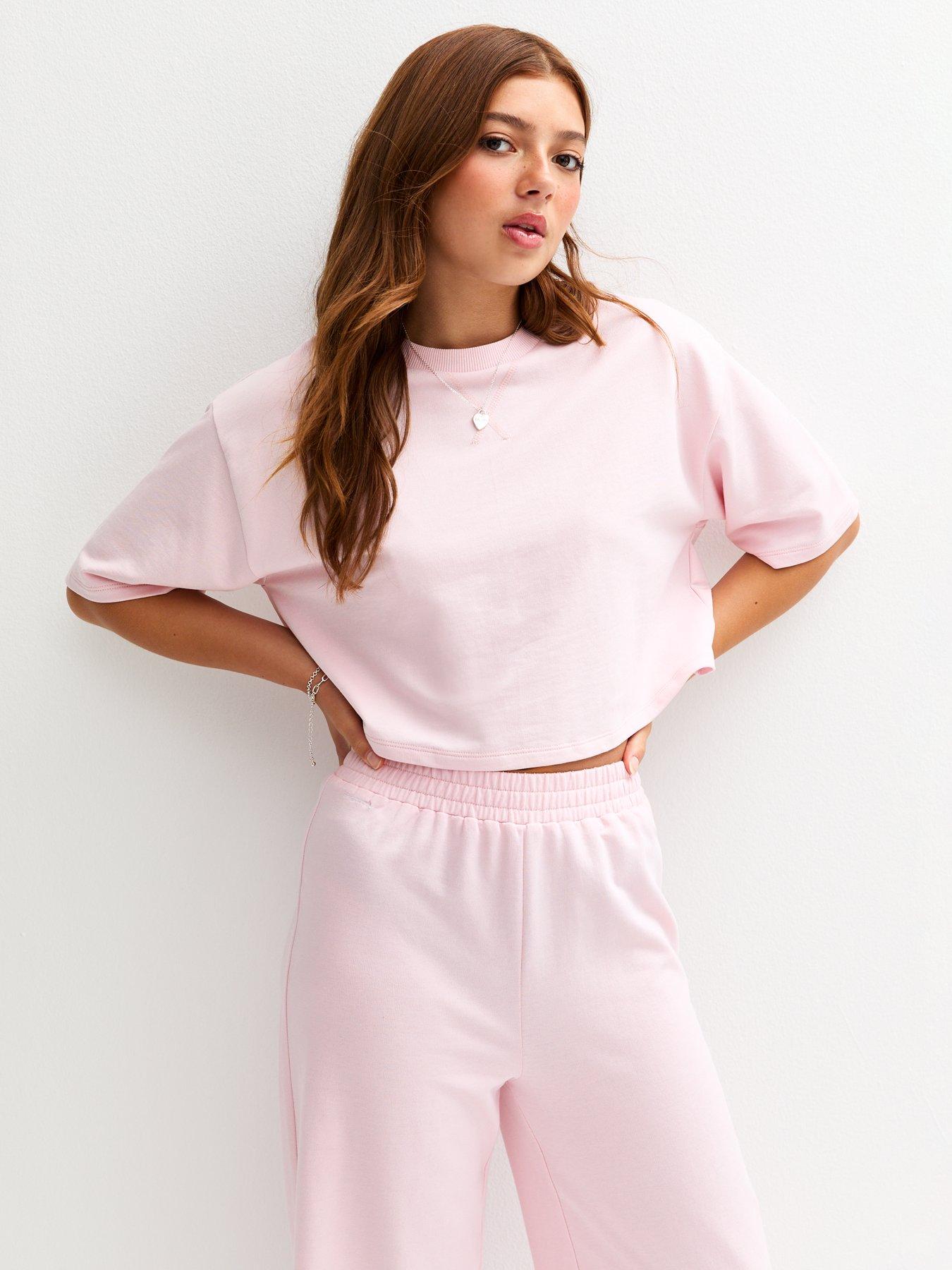 Image 4 of 5 of New Look 915 Girls Short Sleeve Sweatshirt - Light Pink