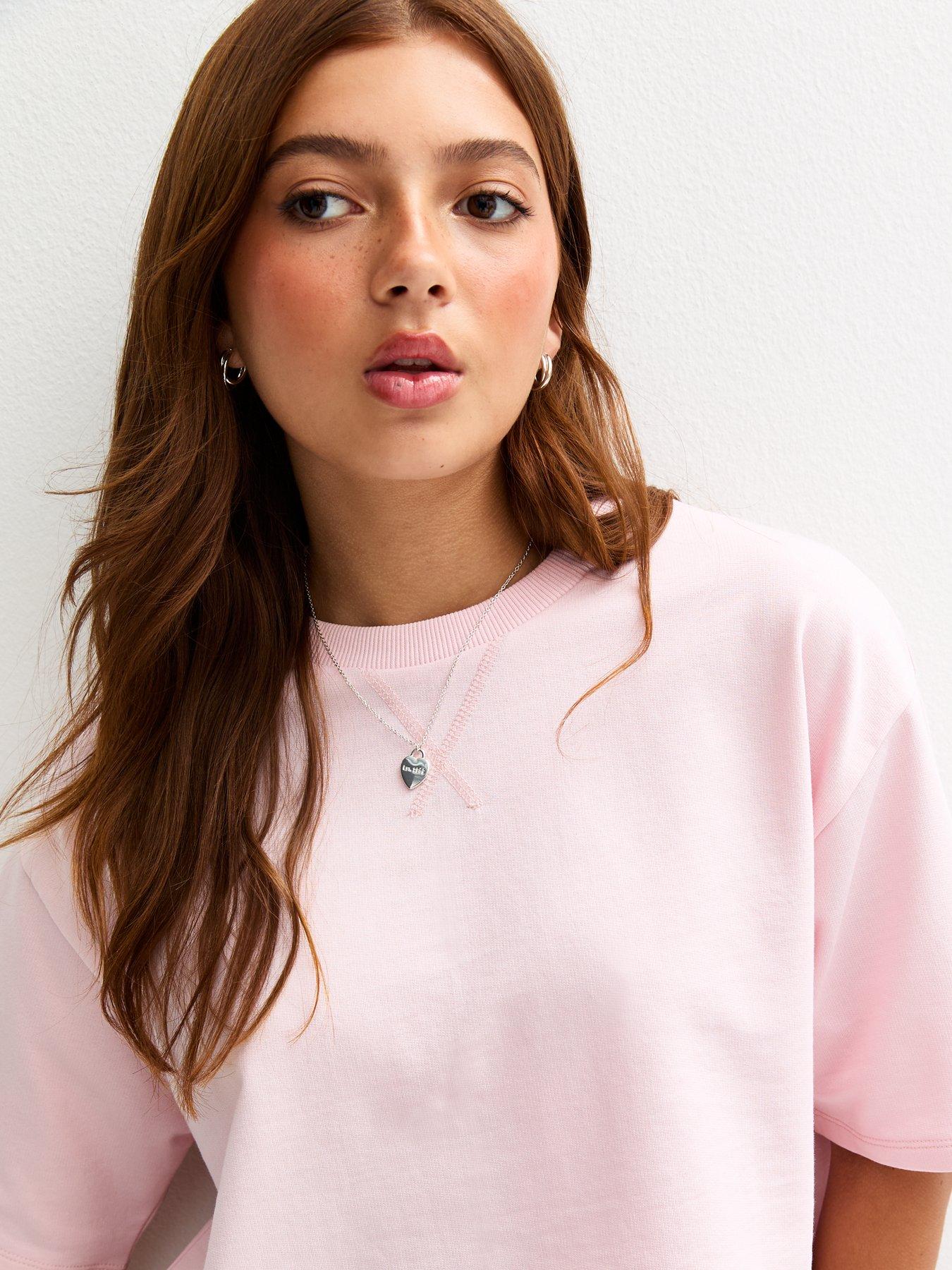 Image 5 of 5 of New Look 915 Girls Short Sleeve Sweatshirt - Light Pink