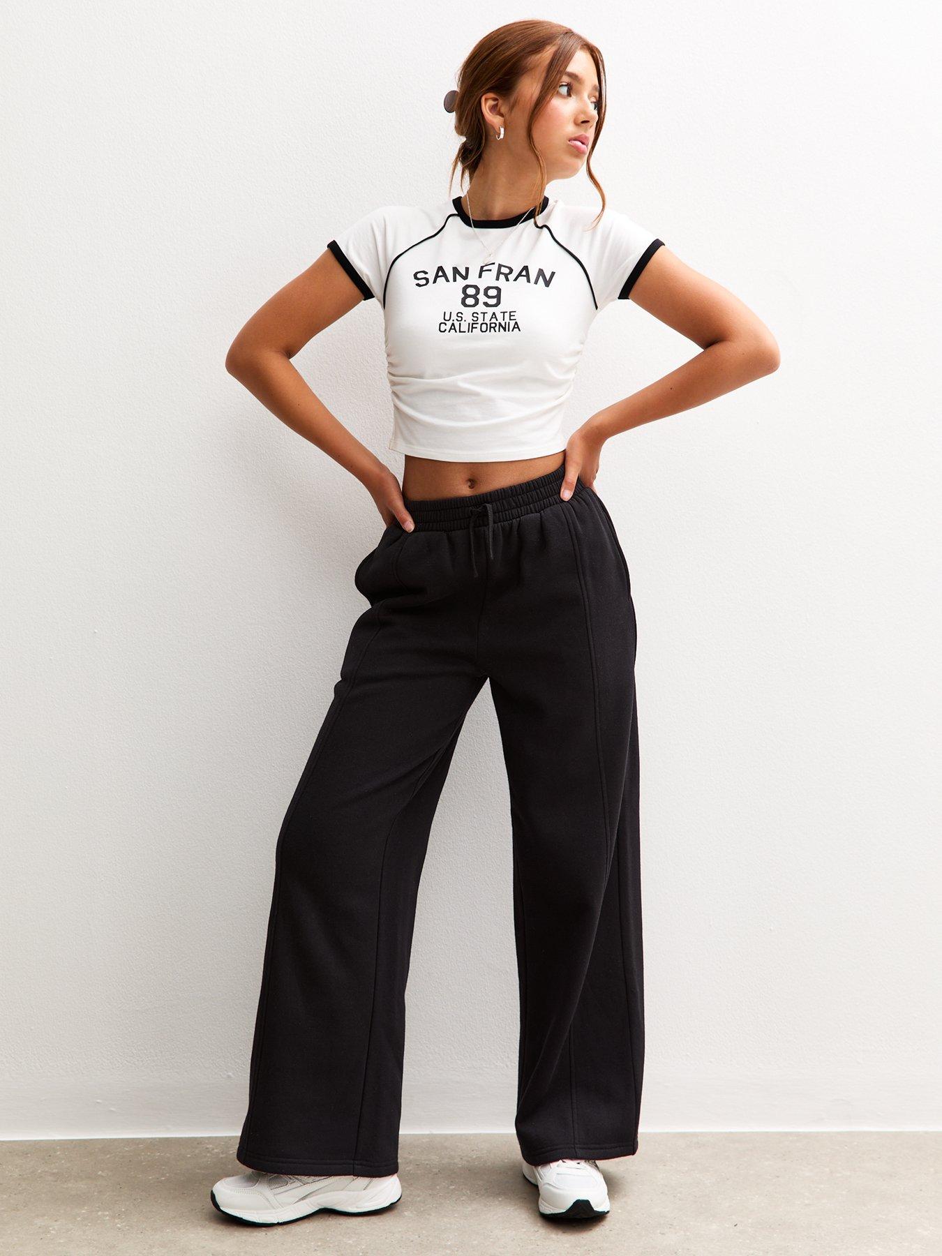 new-look-915-girls-seam-detail-wide-leg-joggers-black