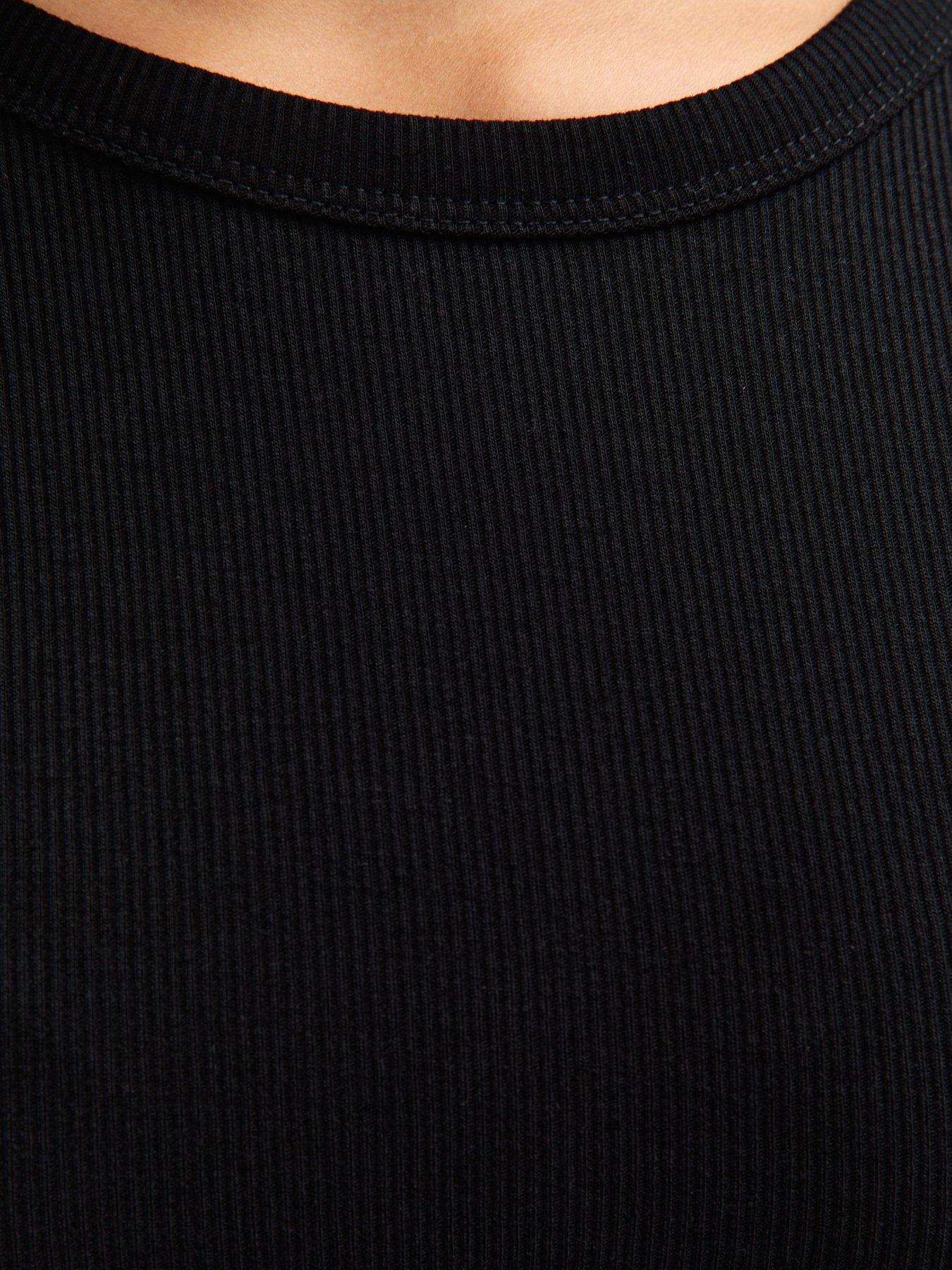 Image 5 of 5 of New Look 915 Girls&nbsp;Ribbed Baby Tee Long Sleeve Top - Black