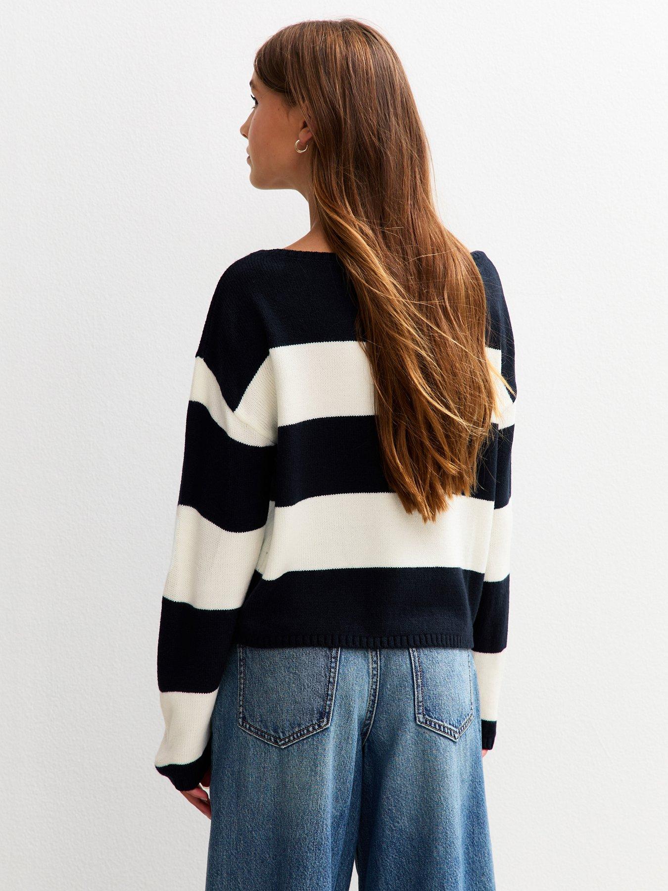  image of new-look-915-slouchy-slash-neck-jumper-whiteblack