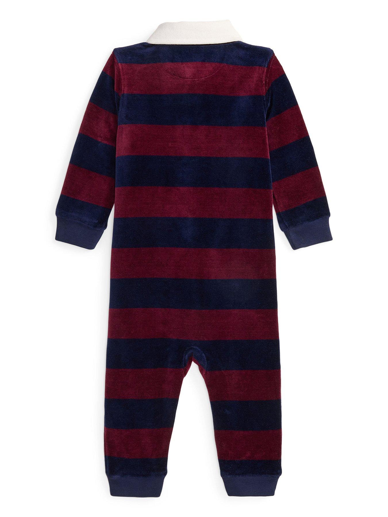 Image 2 of 3 of Polo Ralph Lauren Baby Boys Striped Romper - Multi