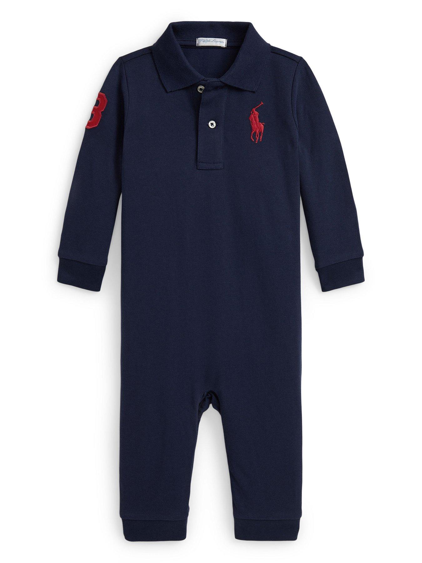 undefined Baby Boys Logo Romper - Navy