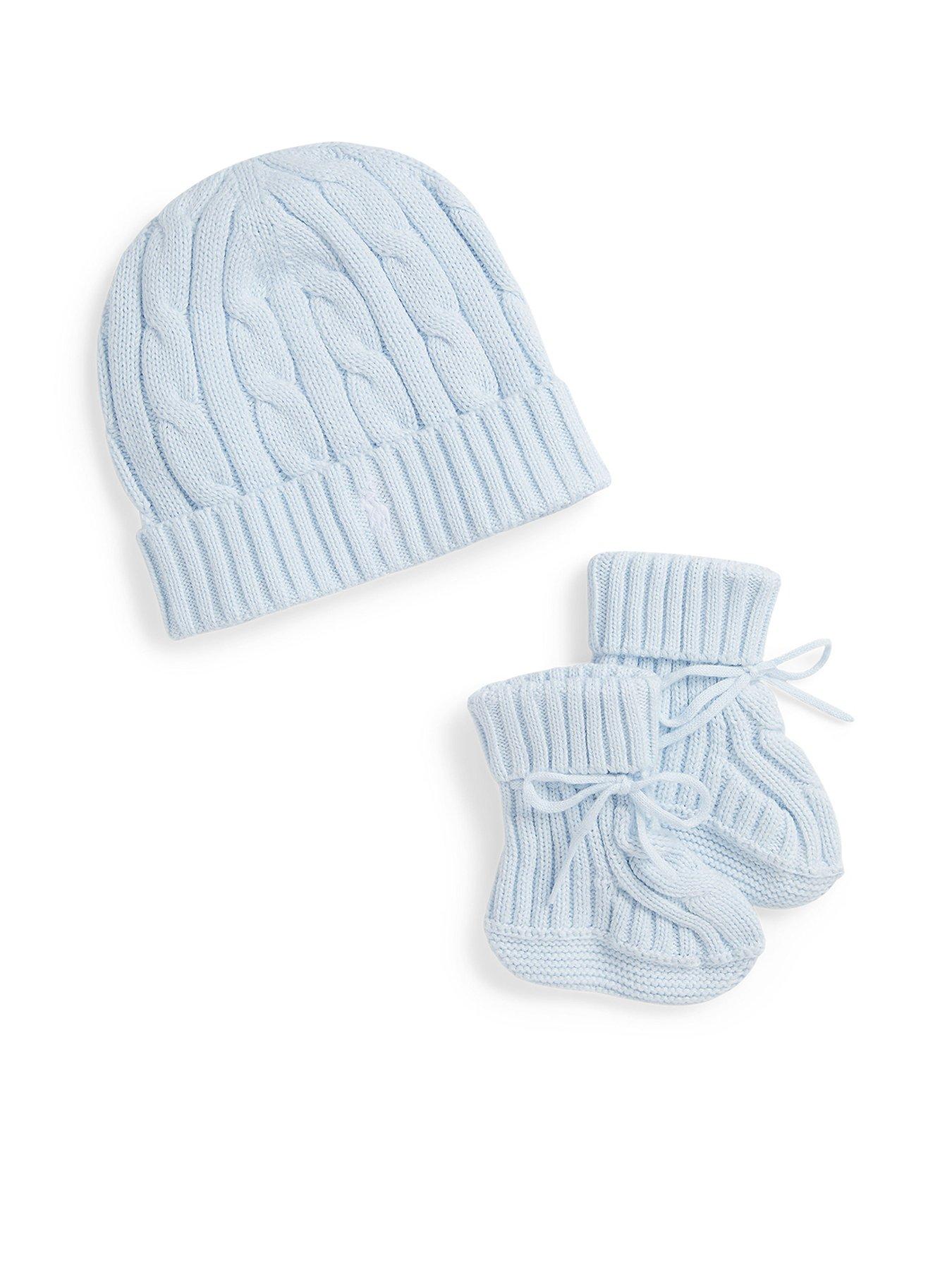 Image 1 of 2 of Polo Ralph Lauren Baby Boys Gift Box Hat &amp; Bootie Set - Blue