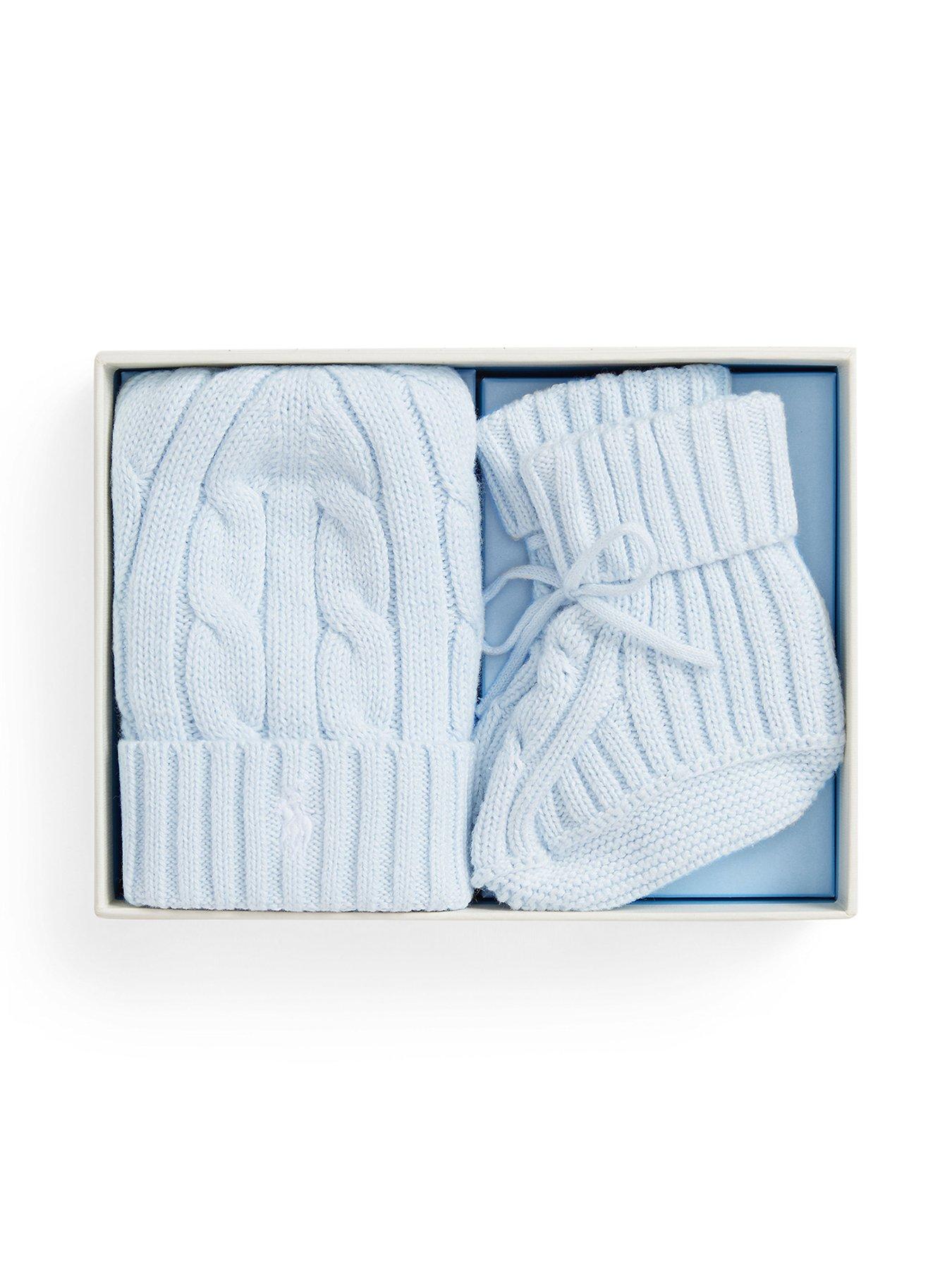Image 2 of 2 of Polo Ralph Lauren Baby Boys Gift Box Hat &amp; Bootie Set - Blue