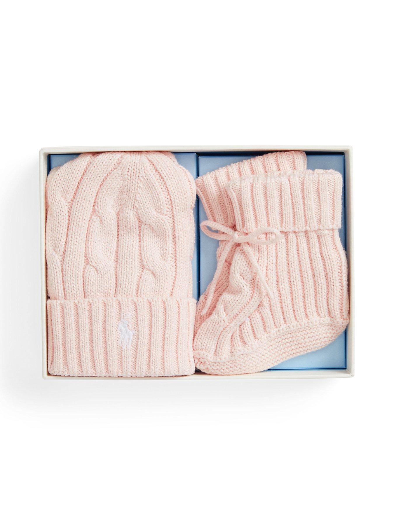 Image 2 of 3 of Polo Ralph Lauren Baby Girls Gift Box Hat and Bootie Set - Pink