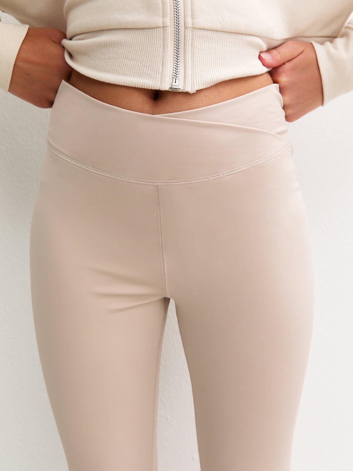 Image 4 of 4 of New Look 915 Girls Flared Athleisure Leggings - Beige