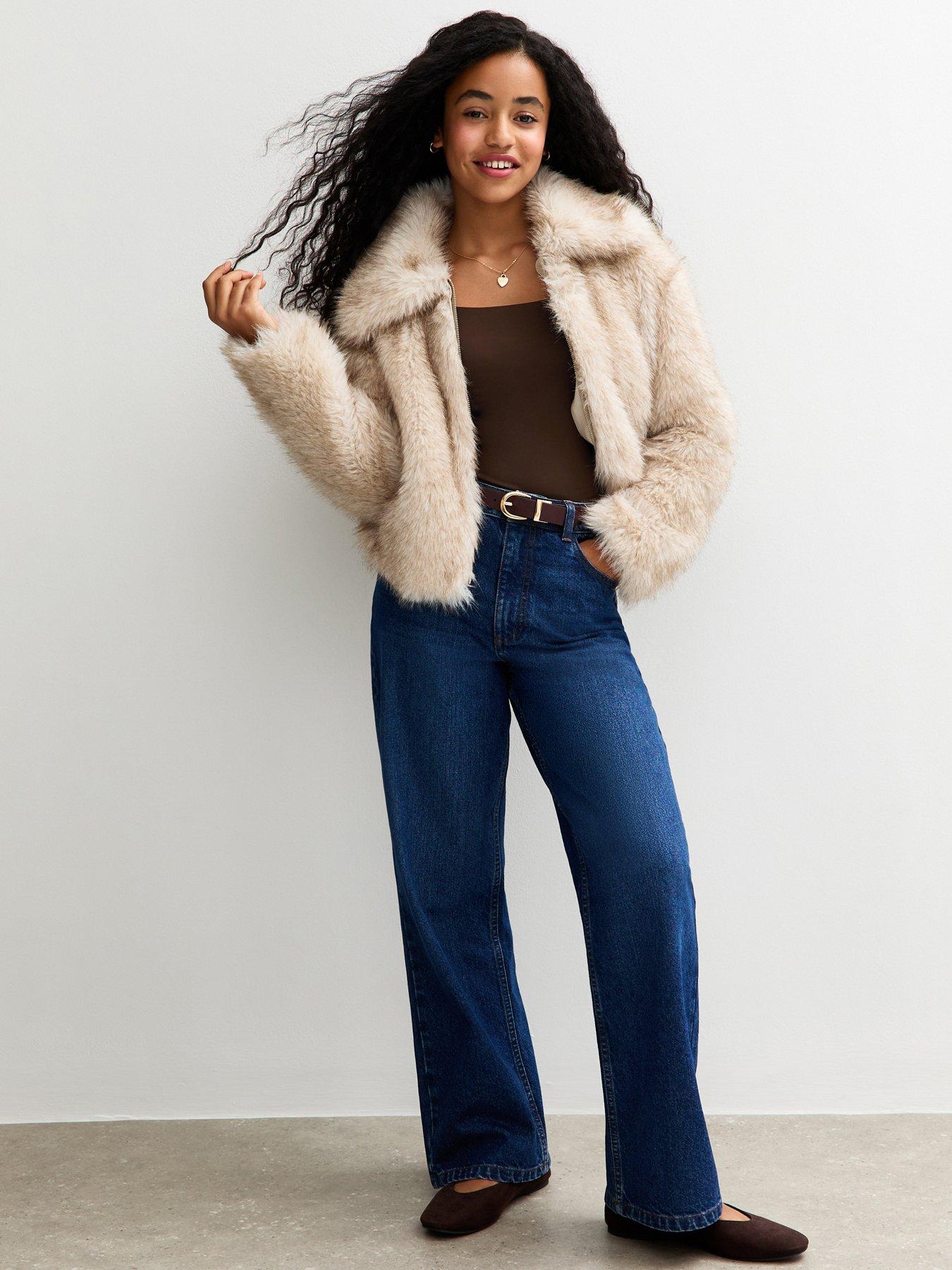 Image 3 of 4 of New Look 915 Girls Long Sleeve Square Neck Top - Dark Brown