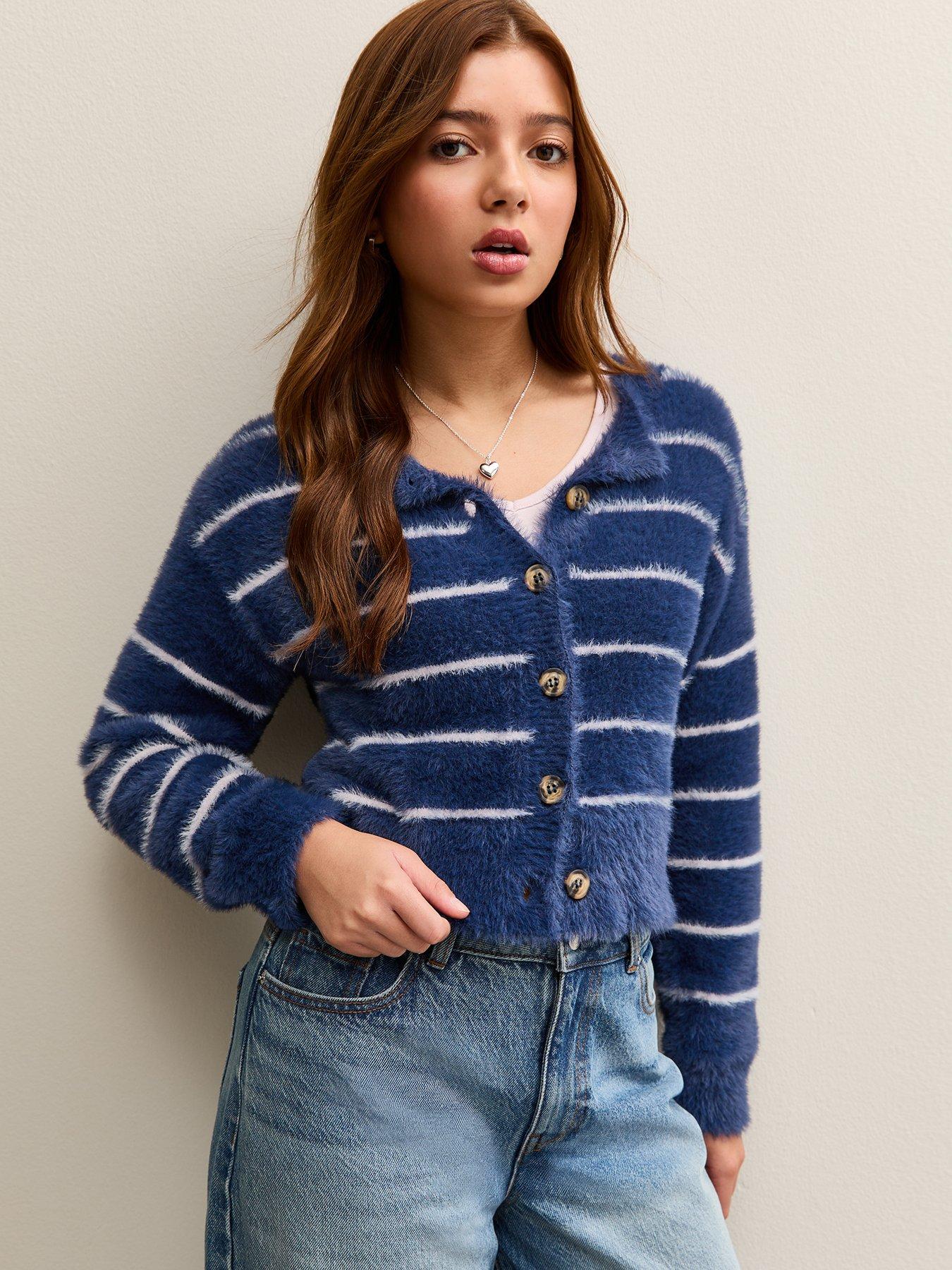 new-look-915-girls-fluffy-striped-cardigan-blue