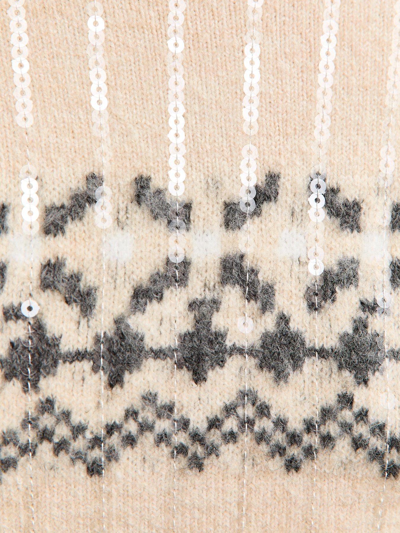 Image 5 of 5 of New Look 915 Girls Knit Fairisle Jumper - Light Cream