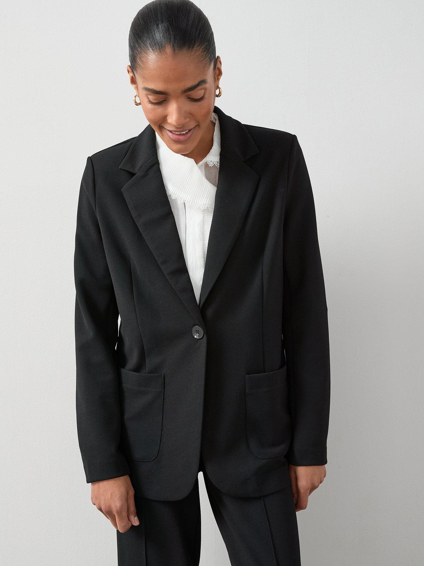 Image 5 of 6 of The Very Collection Edge To Edge Jersey Blazer - Black