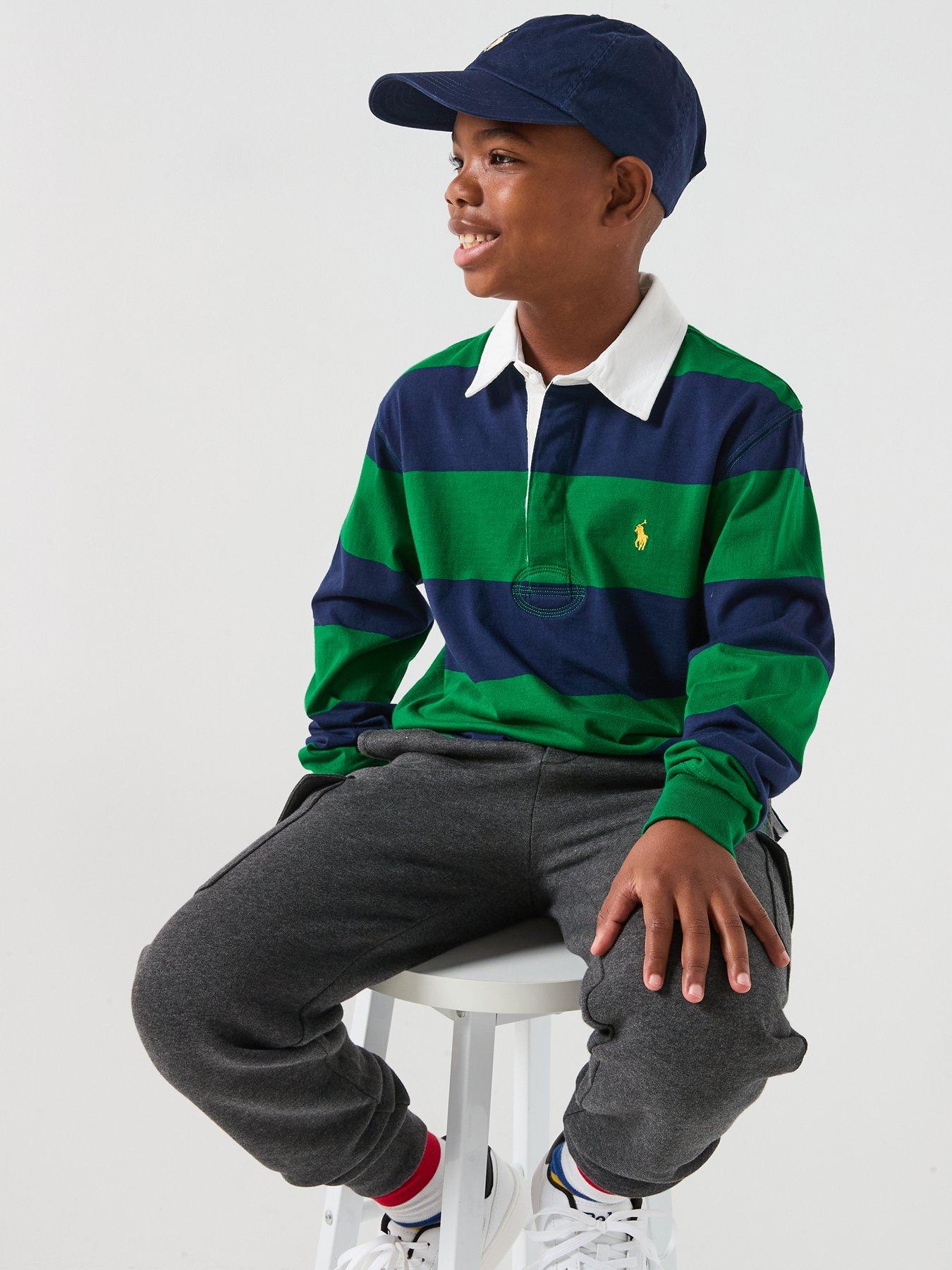 Polo Ralph Lauren Boys Long Sleeve Stripe Shirt - Green/Navy