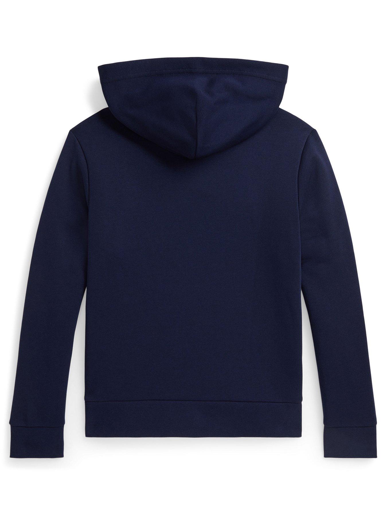 Image 3 of 5 of Polo Ralph Lauren Boys Script Logo Hoodie - Navy