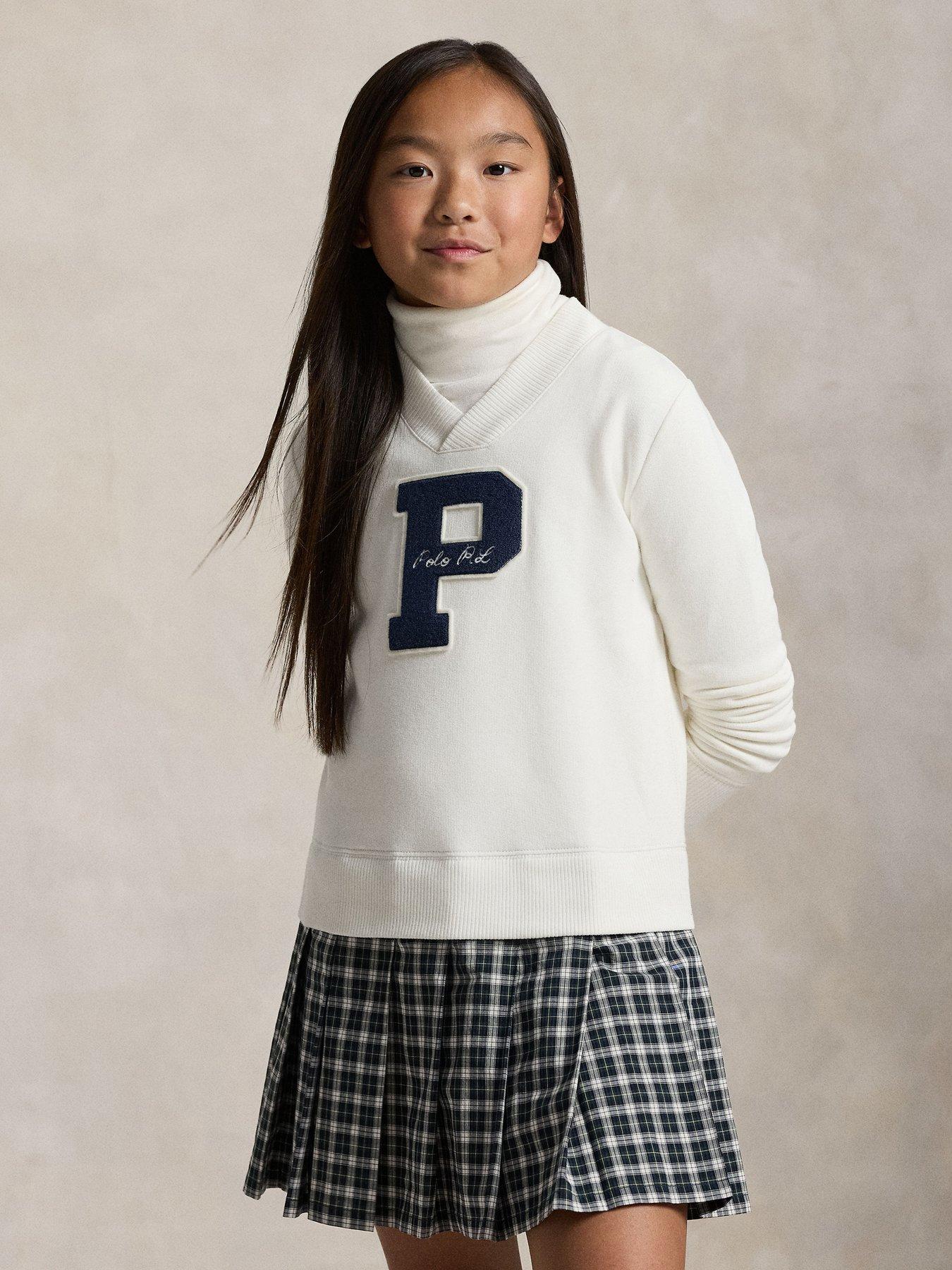 Image 4 of 4 of Polo Ralph Lauren Girls 2 In 1 Sweater Dress - Navy