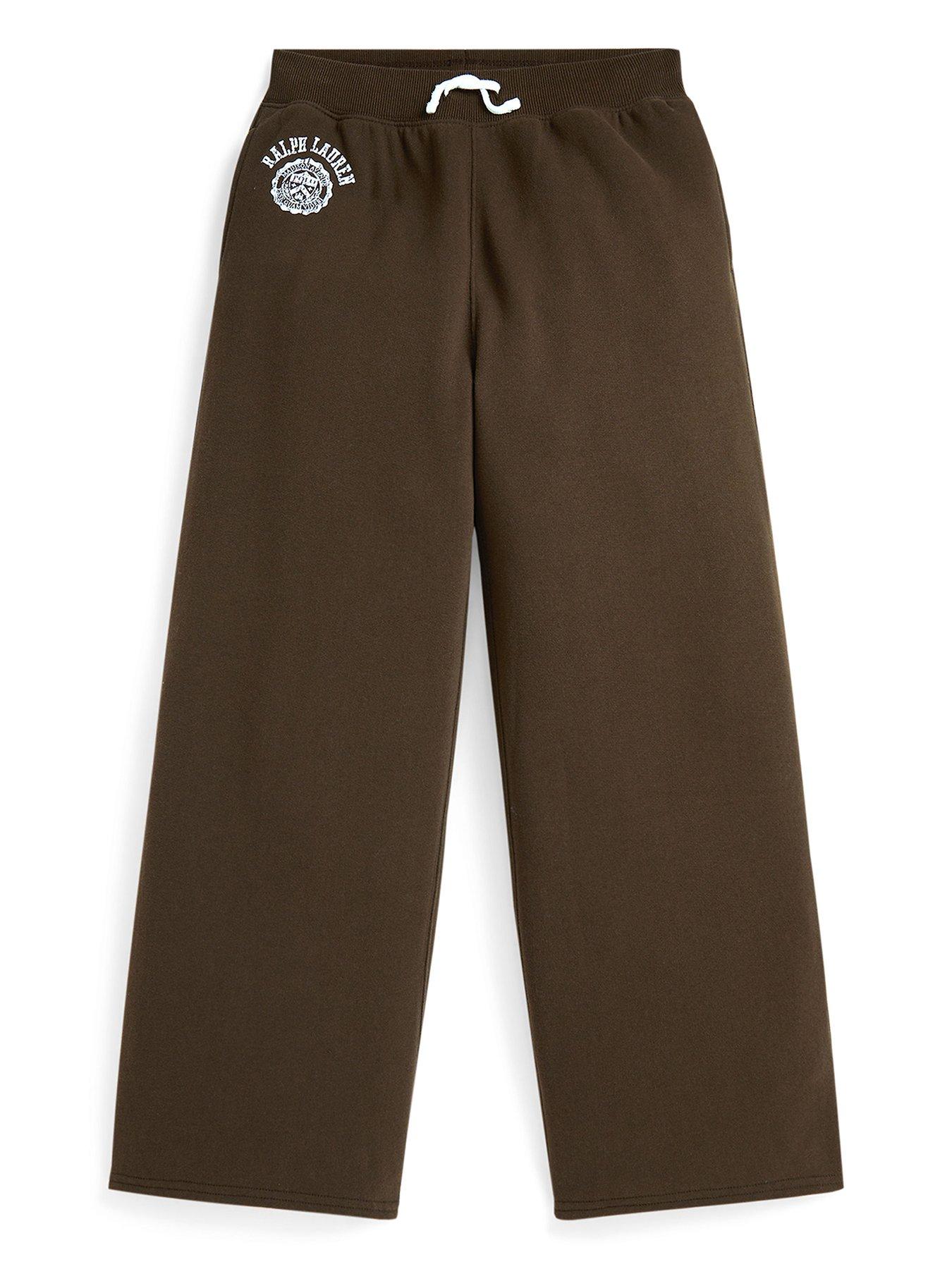  image of polo-ralph-lauren-girls-varsity-sweat-pants-brown