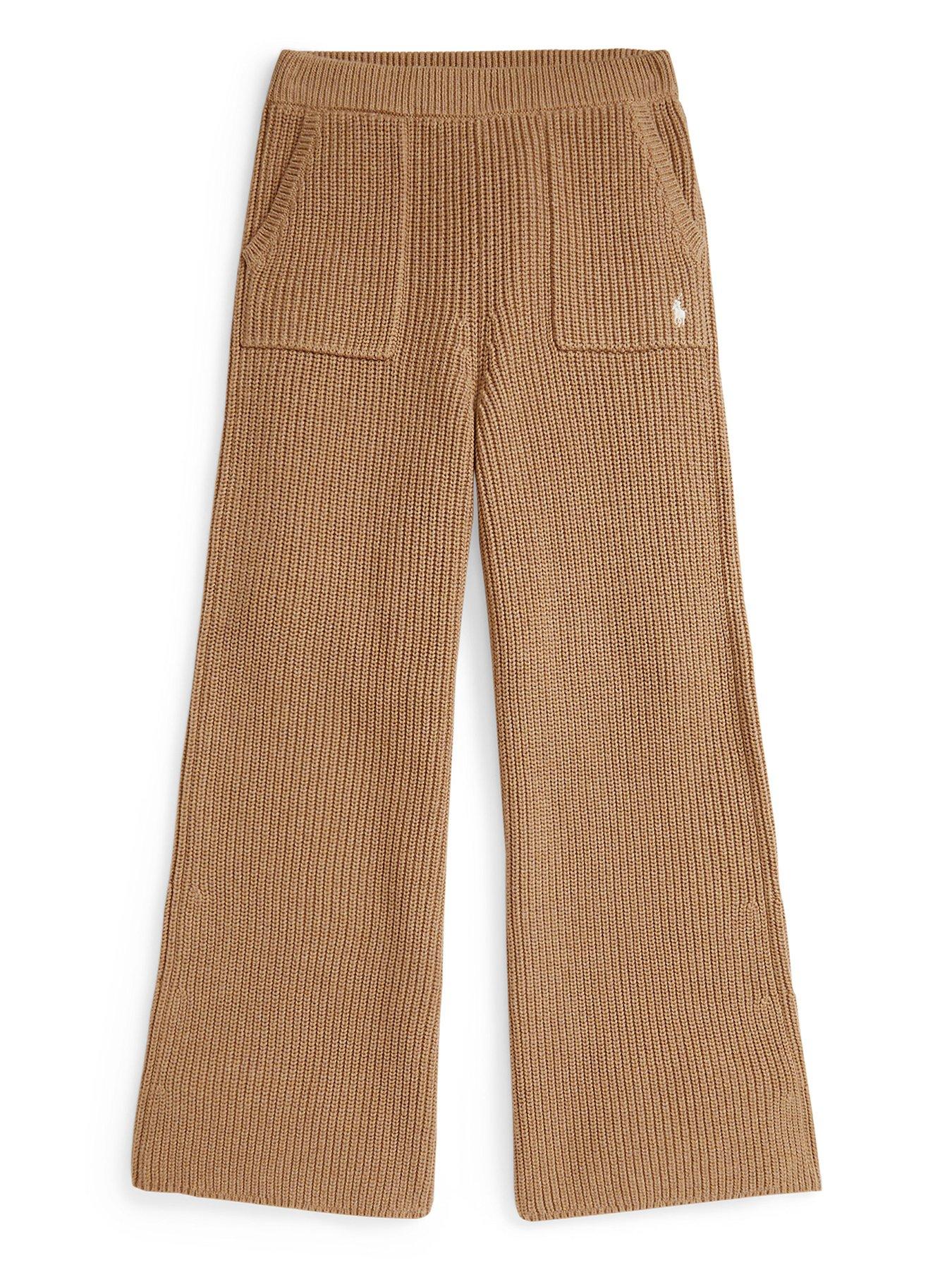 Image 2 of 4 of Polo Ralph Lauren Girls Wide Leg Trousers - Light Brown