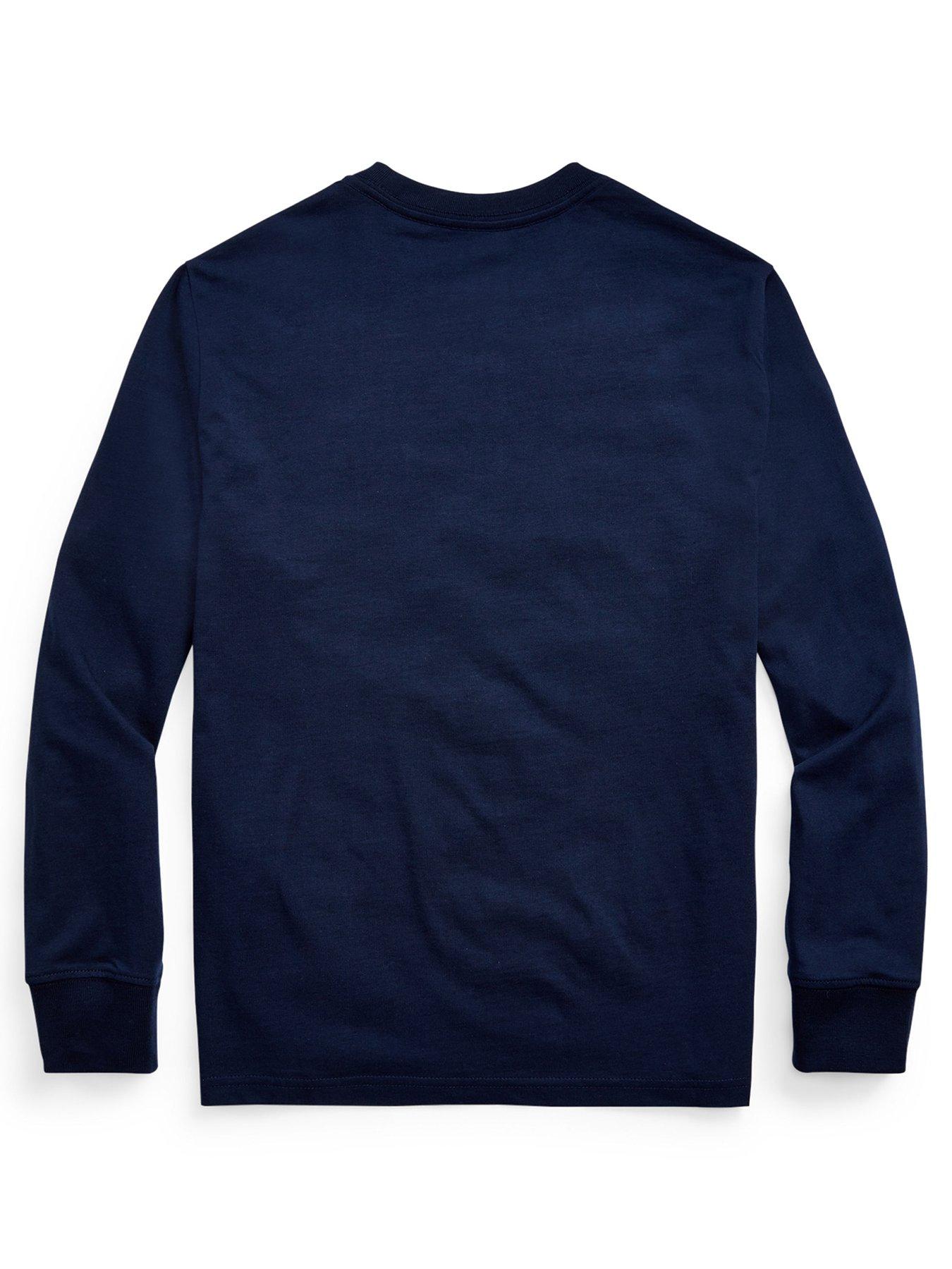 Image 2 of 2 of Polo Ralph Lauren Boys Classic Long Sleeve T-shirt - Navy