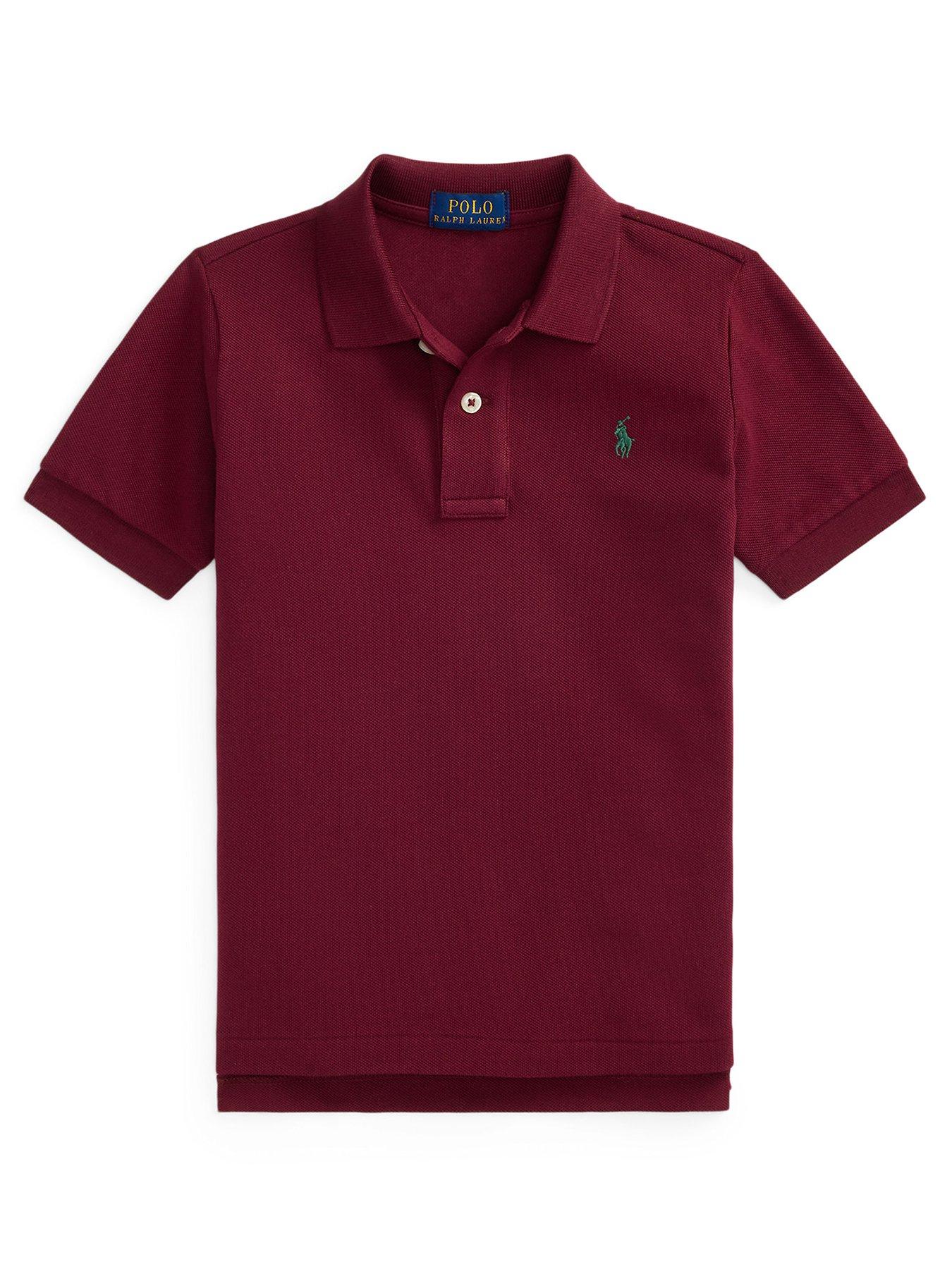 undefined Younger Boys Short Sleeve Polo Shirt - Wine