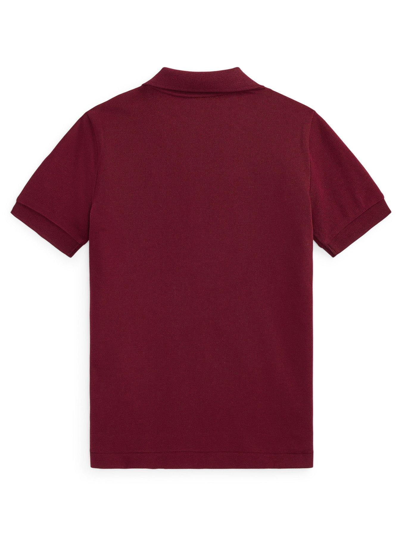Image 2 of 3 of Polo Ralph Lauren Younger Boys Short Sleeve Polo Shirt - Wine