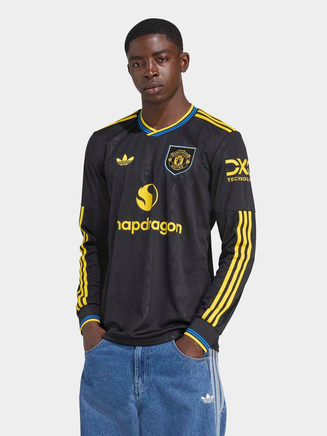 Image 1 of 5 of adidas Mens Manchester United 25/26 Long Sleeve Stadium Replica Third Football Shirt - Black