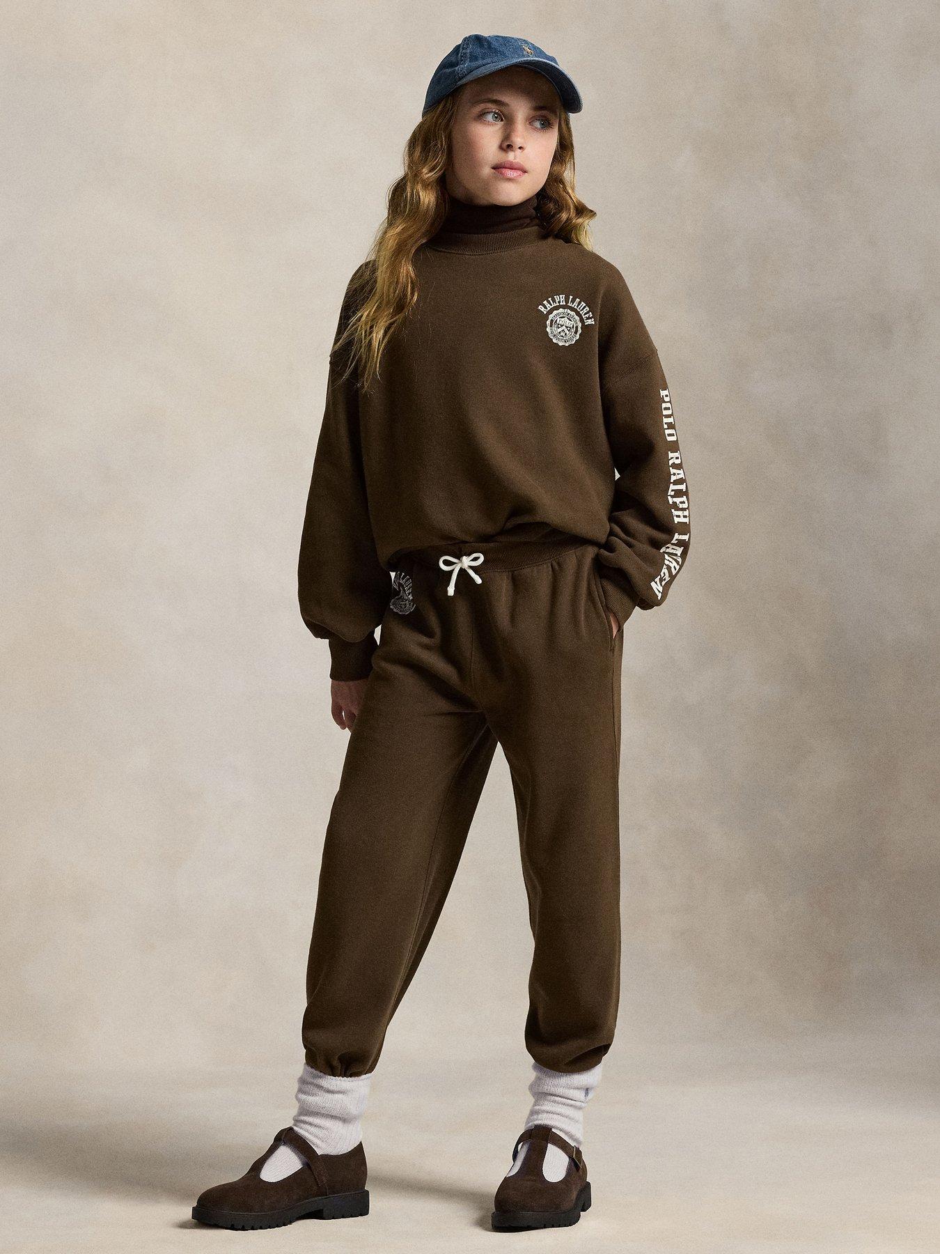  image of polo-ralph-lauren-girls-varsity-sweatshirt-brown