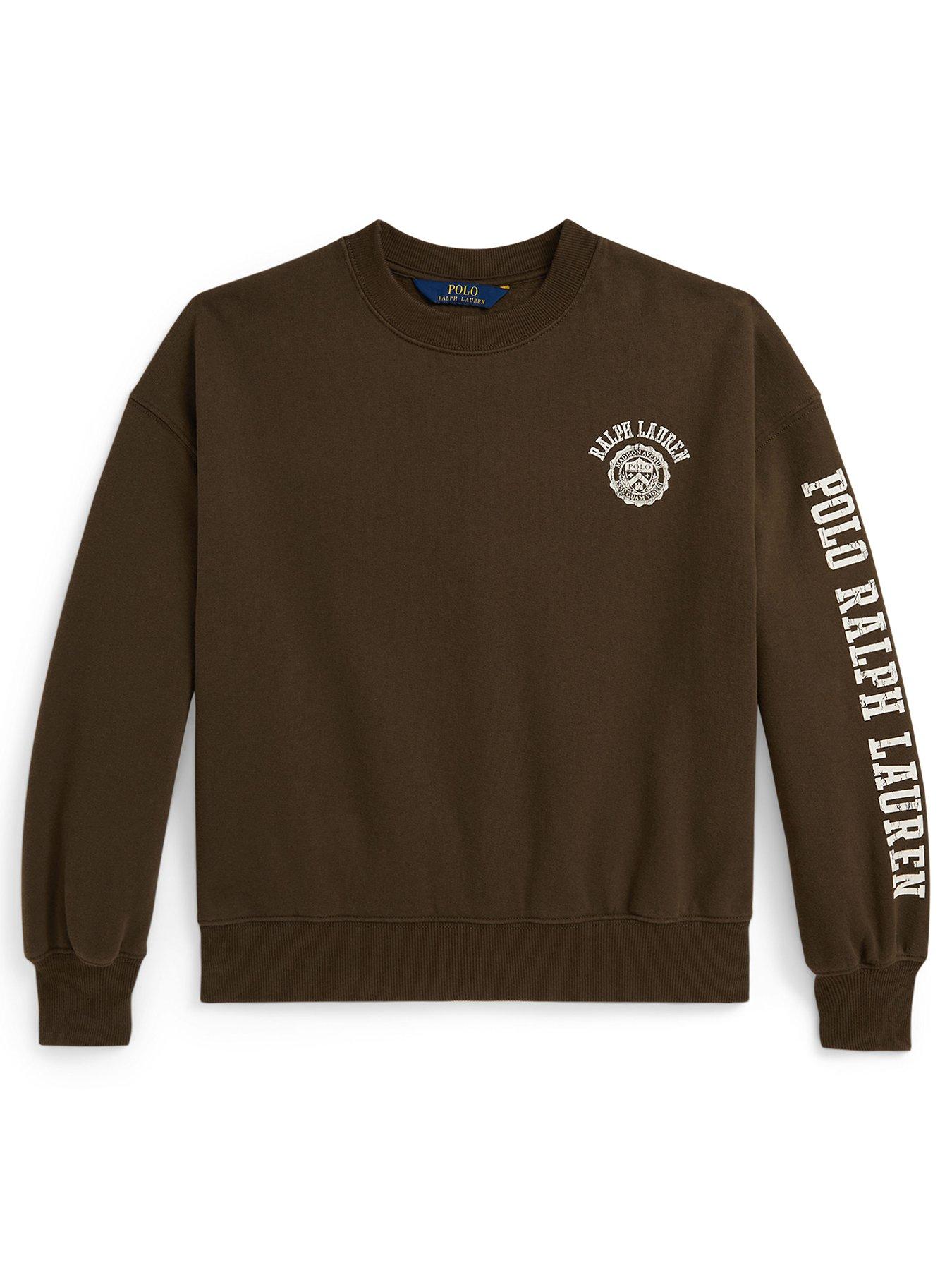  image of polo-ralph-lauren-girls-varsity-sweatshirt-brown
