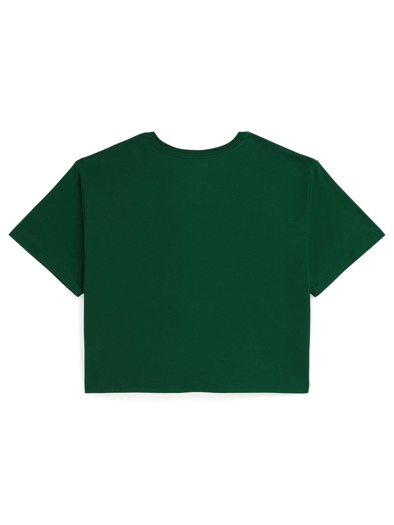  image of polo-ralph-lauren-girls-short-sleeve-cropped-varsity-t-shirt-green
