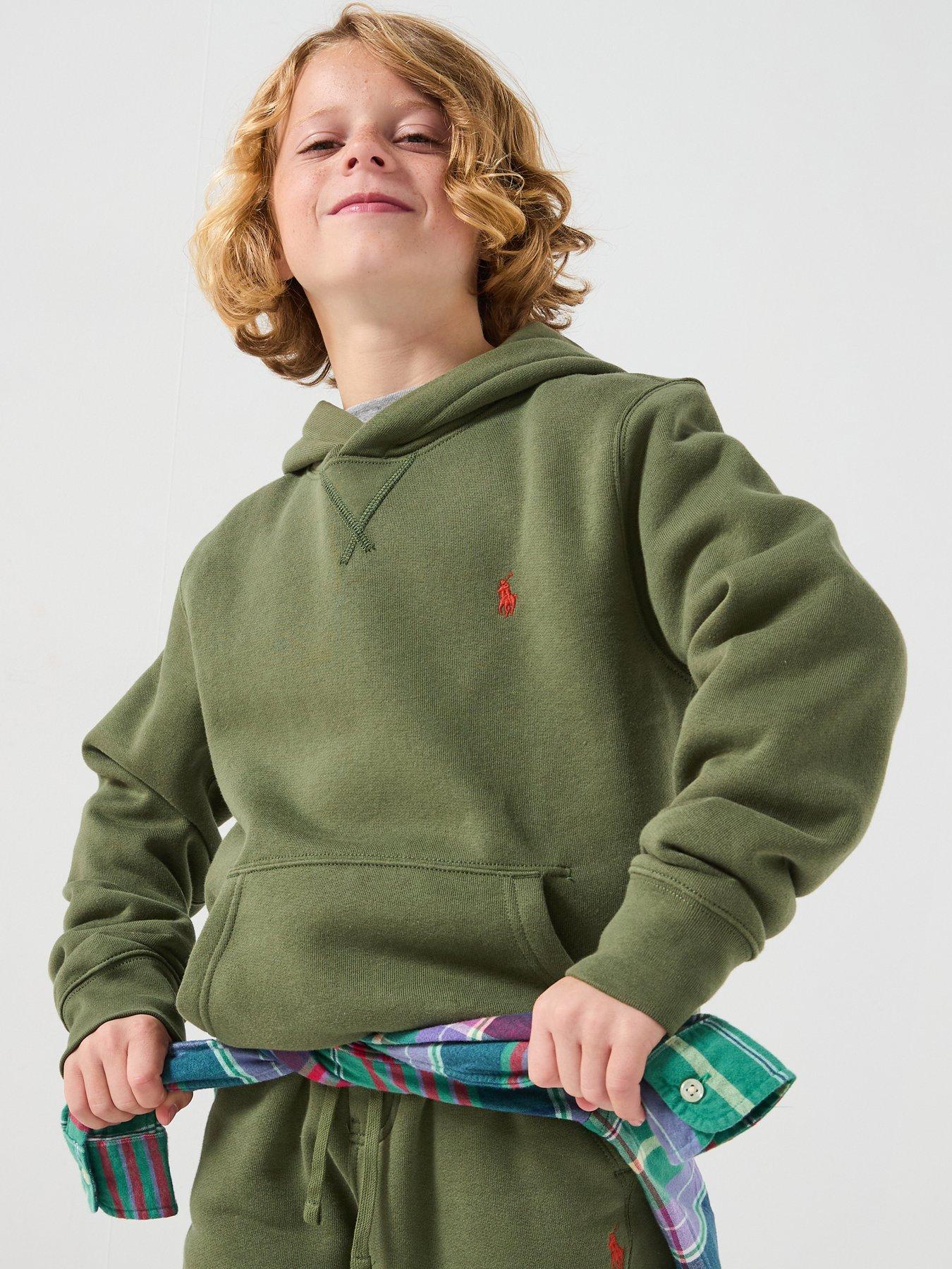 Polo Ralph Lauren Boys Classic Logo Hoodie - Olive