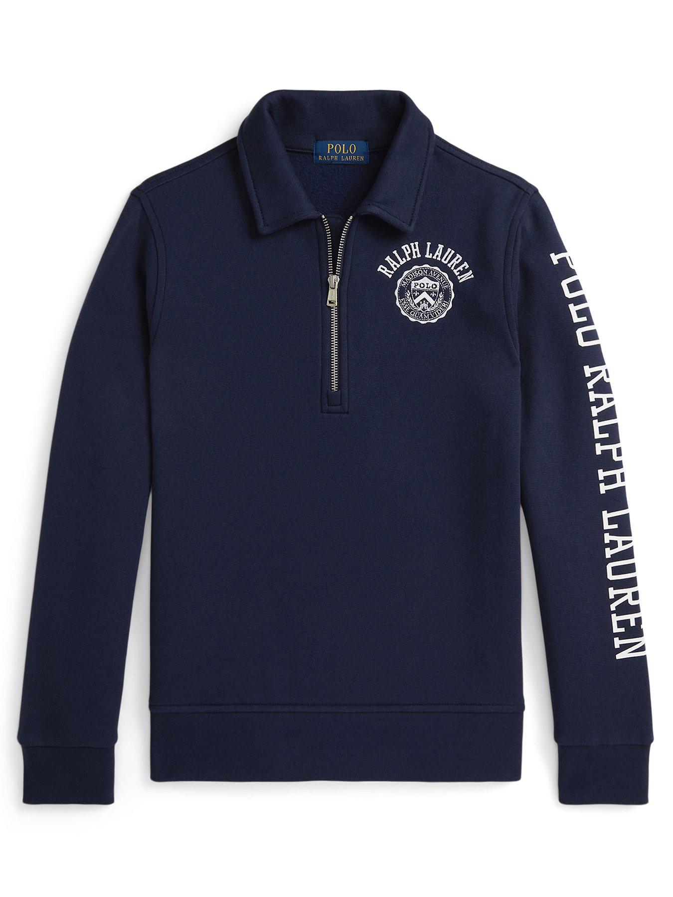 undefined Boys Half Zip Sweat Top - Navy