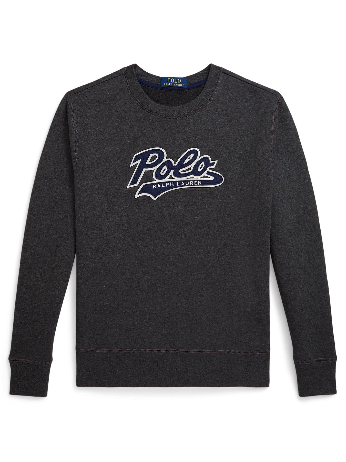 undefined Boys Script Logo Sweat Shirt - Dark Grey