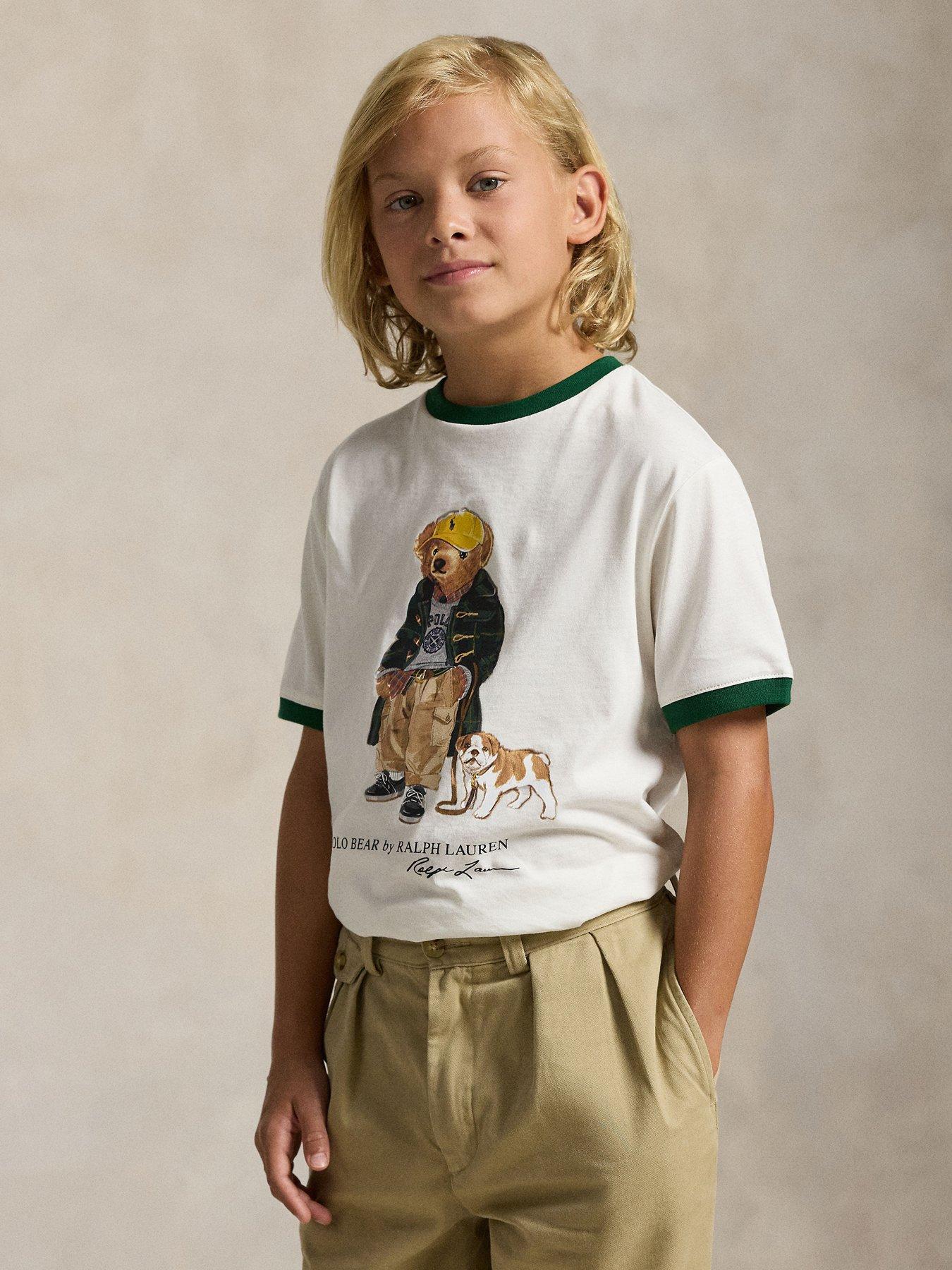 undefined Boys Short Sleeve Bear T- Shirt - Off White