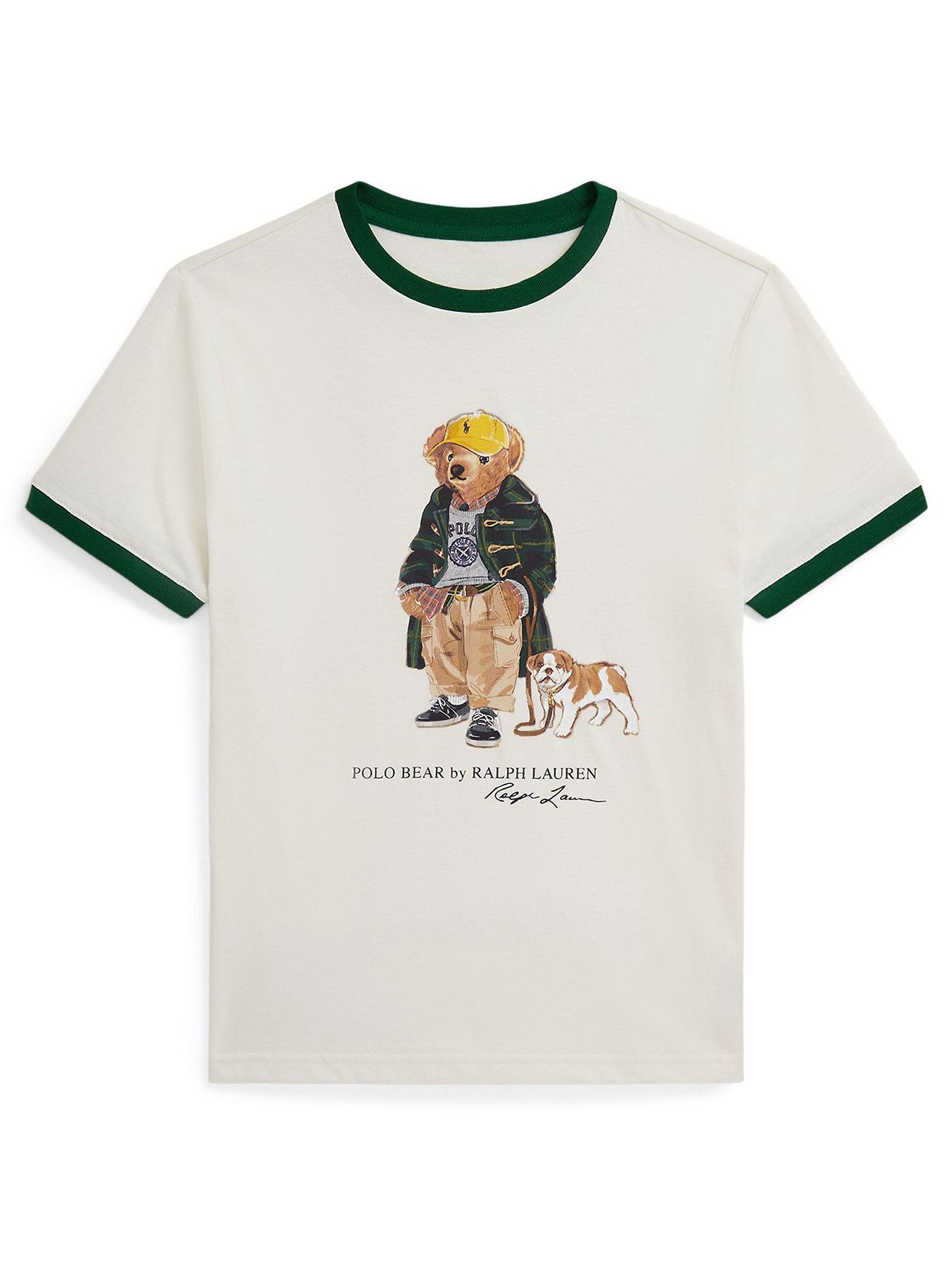 Image 2 of 6 of Polo Ralph Lauren Boys Short Sleeve Bear T- Shirt - Off White