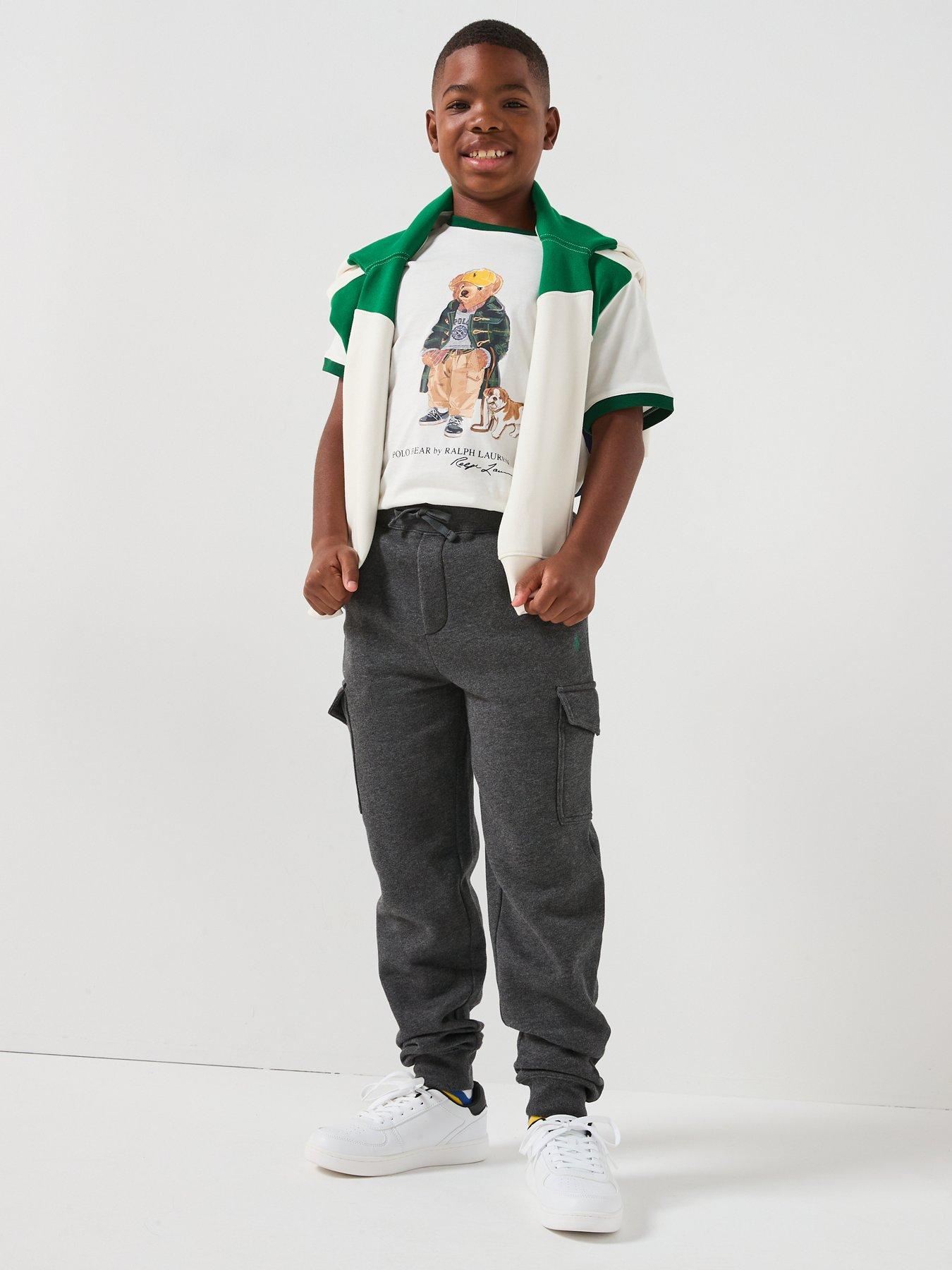 Image 3 of 6 of Polo Ralph Lauren Boys Short Sleeve Bear T- Shirt - Off White