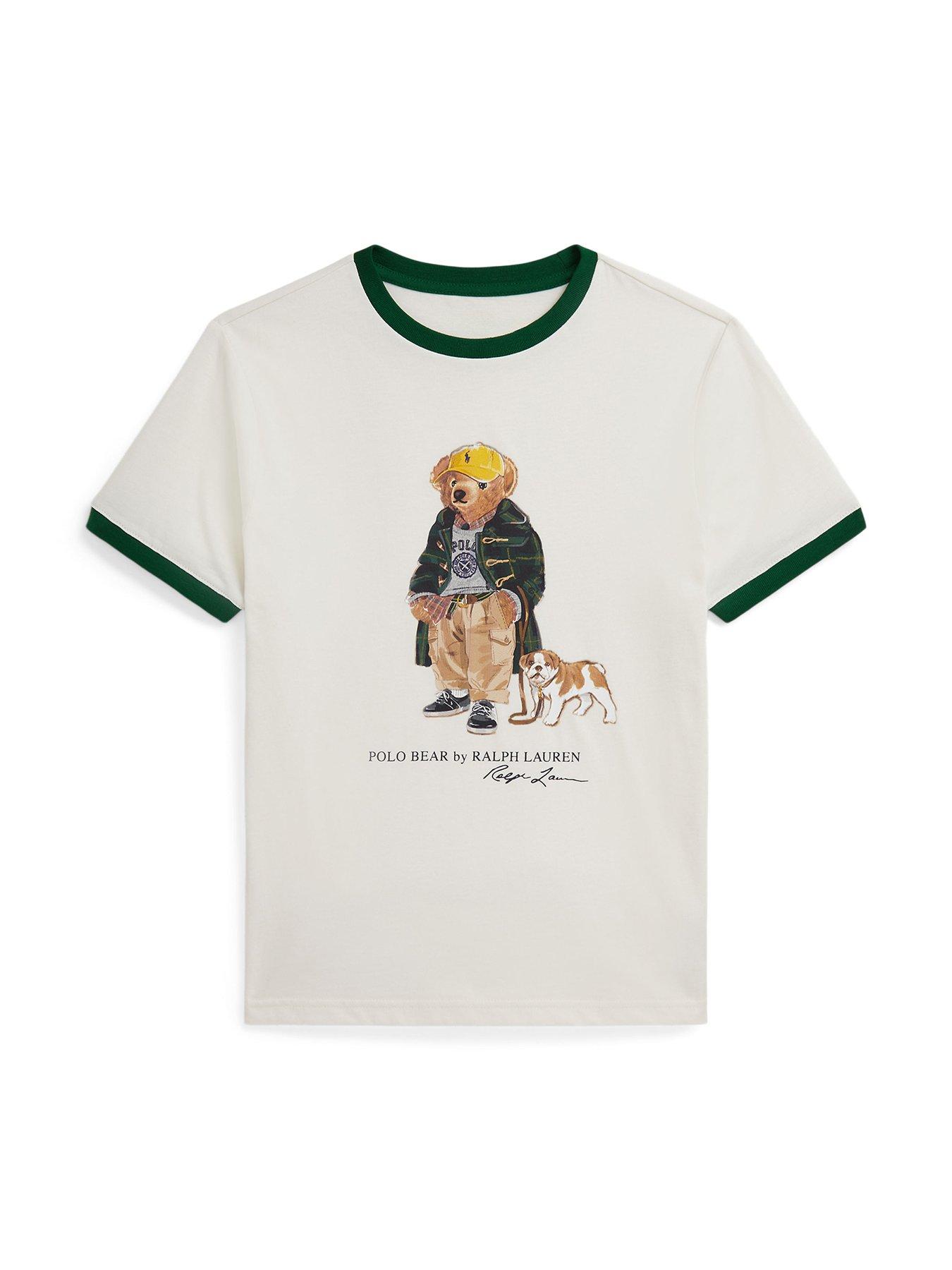 Image 6 of 6 of Polo Ralph Lauren Boys Short Sleeve Bear T- Shirt - Off White