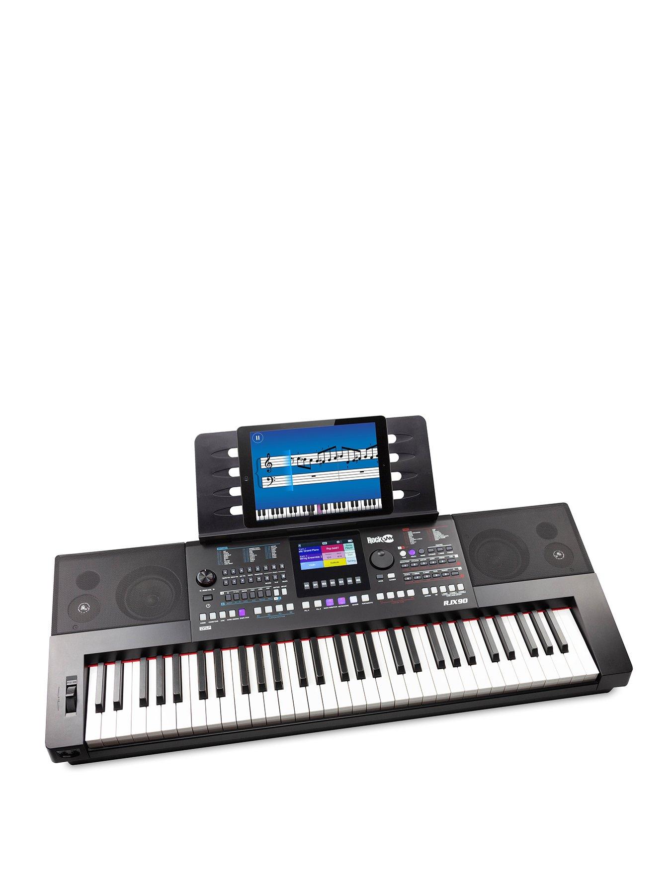 RockJam RJX90 61 Key Music Keyboard - Rechargeable Digital Piano with Touch Screen, MIDI, Bluetooth, 776 Tones, 248 Rhythms  &  Learning Apps