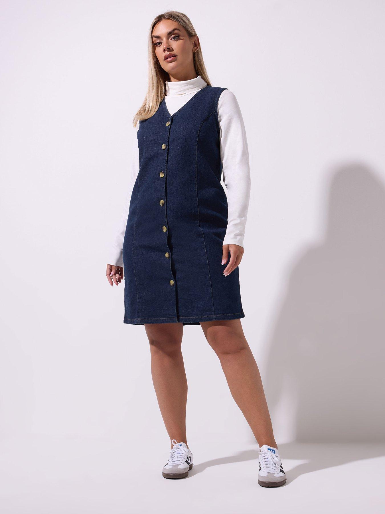 undefined Curve Denim Dress - Blue